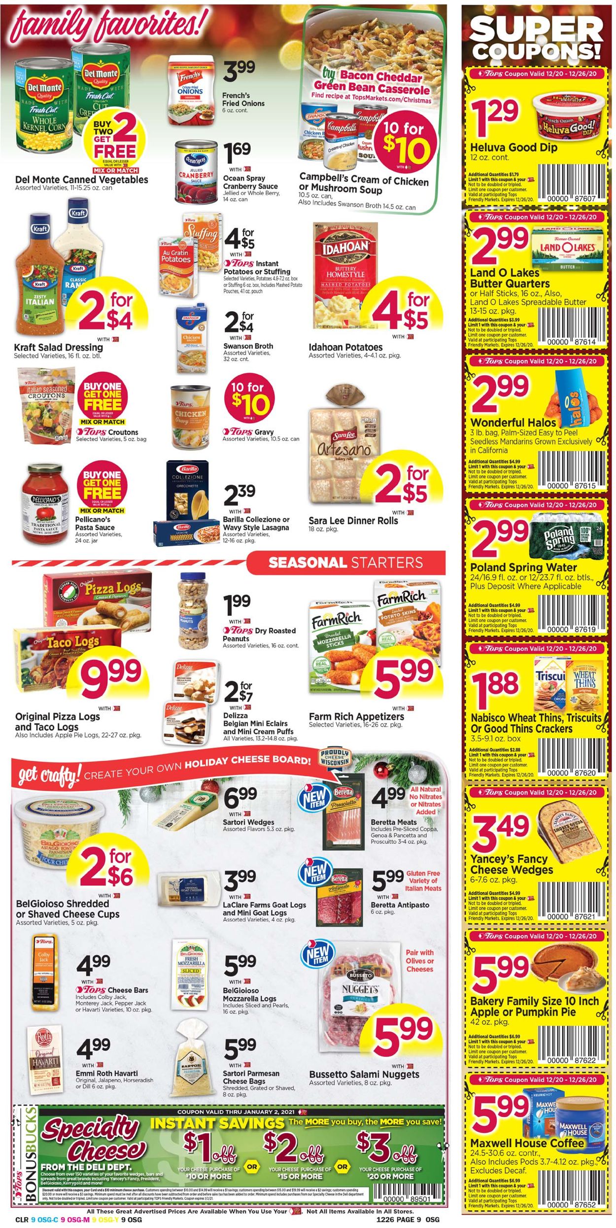 Tops Friendly Markets Ad from 12/20/2020