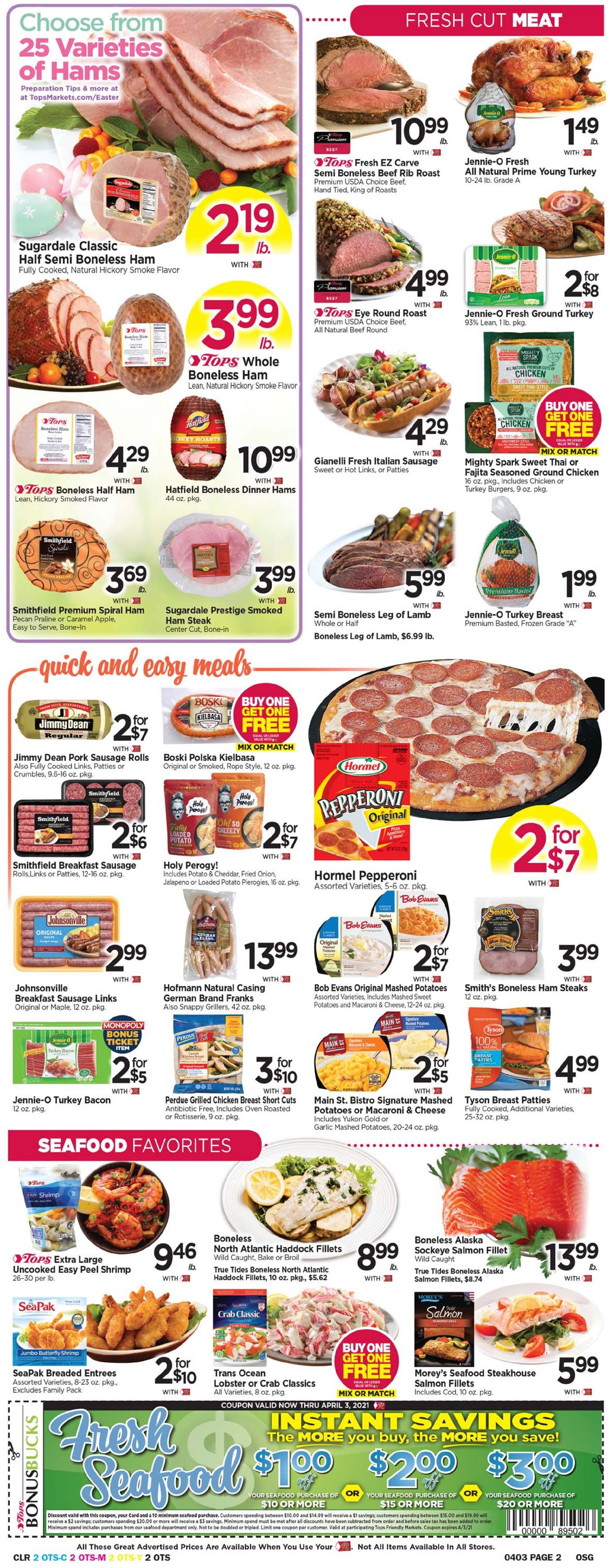 Tops Friendly Markets Ad from 03/28/2021