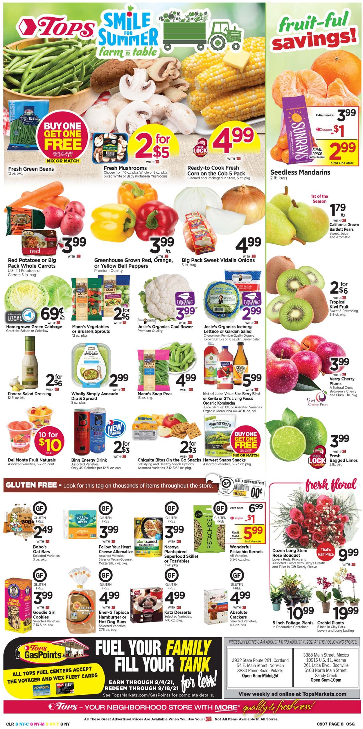 Tops Friendly Markets Ad from 08/01/2021