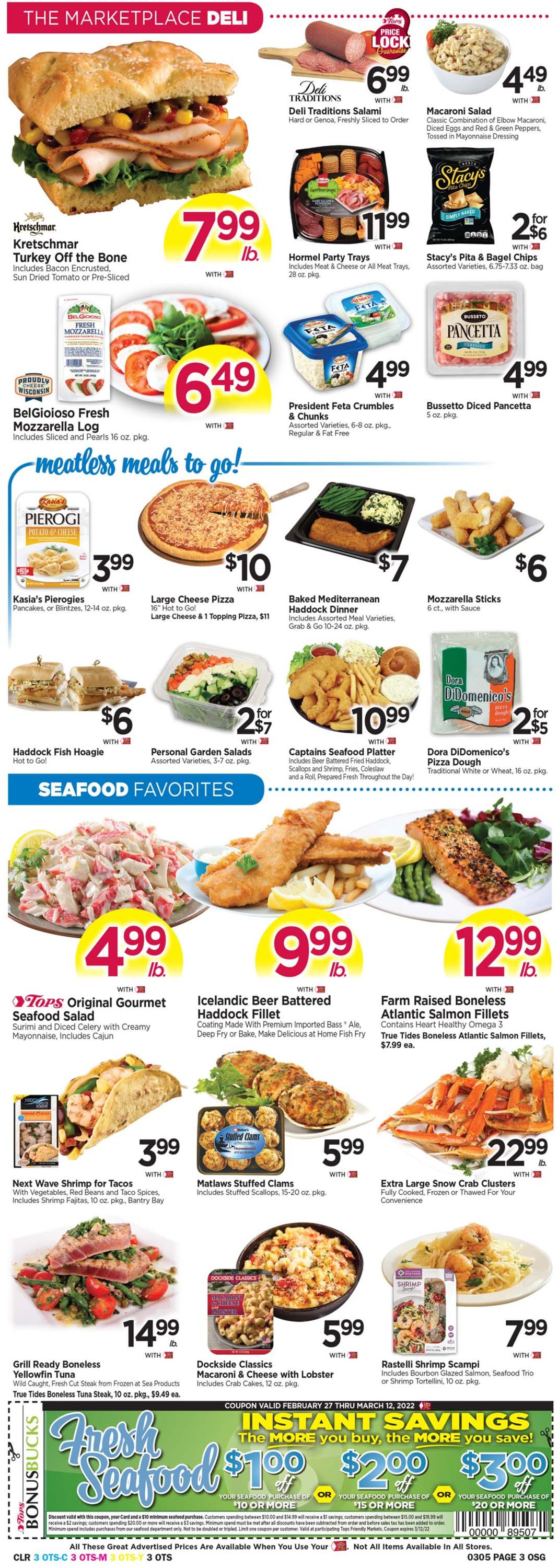 Tops Friendly Markets Ad from 02/27/2022