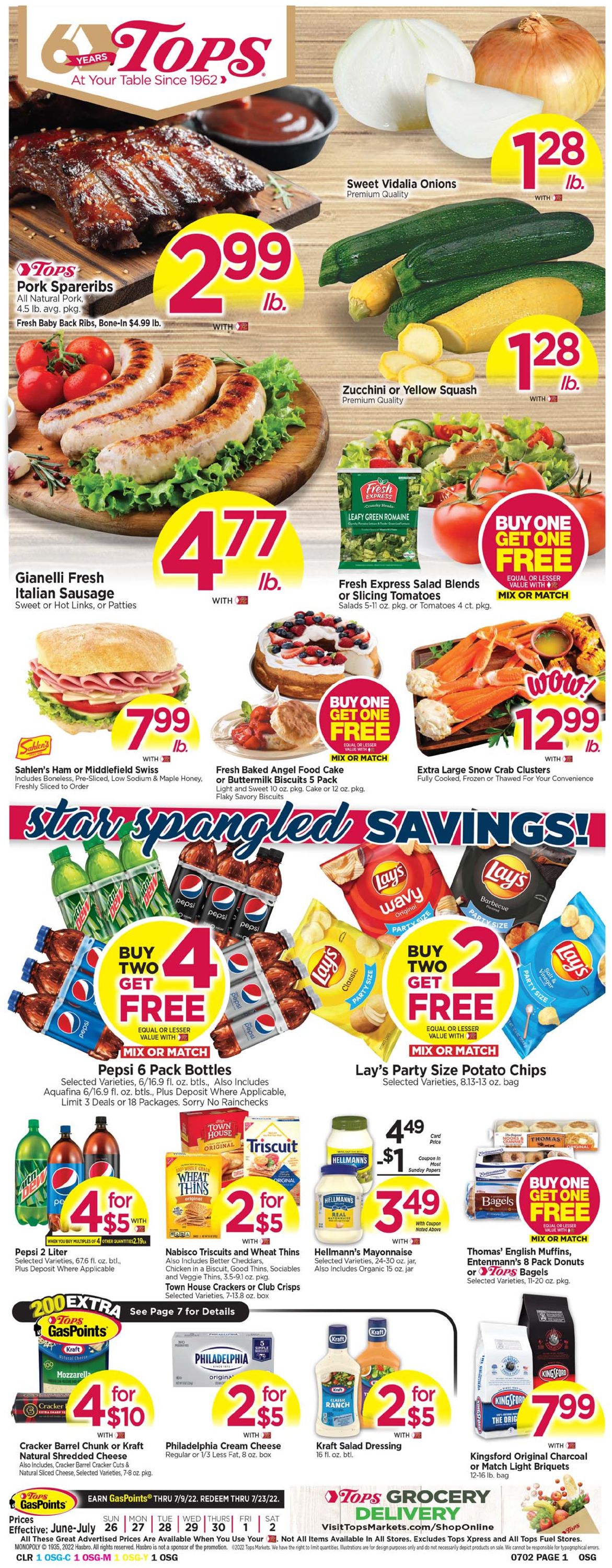 Tops Friendly Markets Ad from 06/26/2022