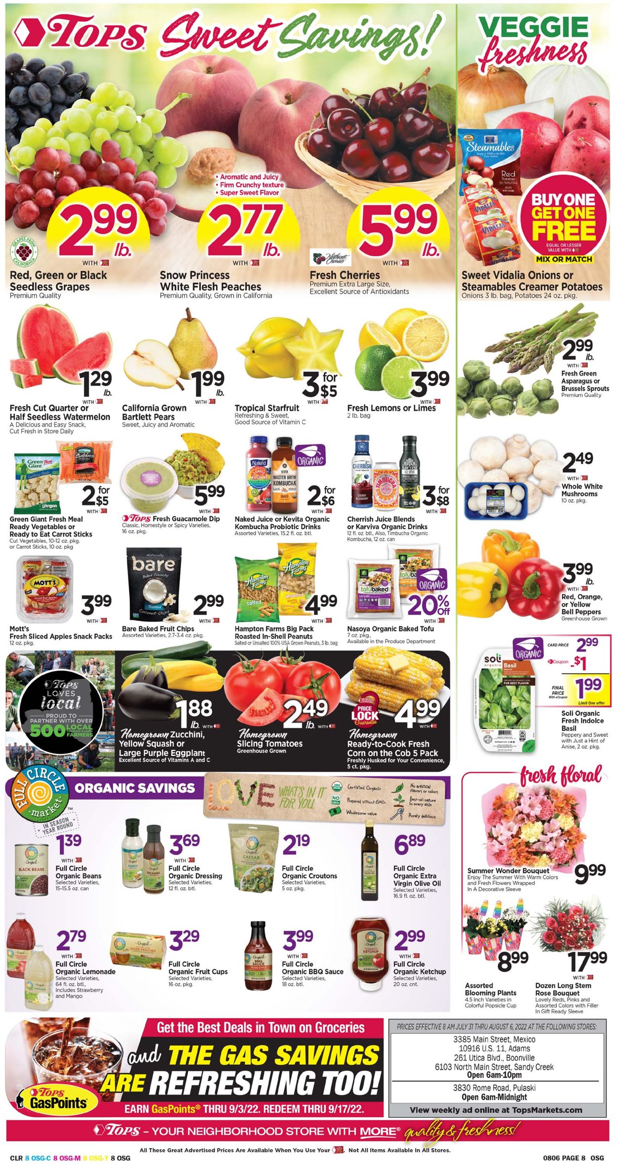 Tops Friendly Markets Ad from 07/31/2022