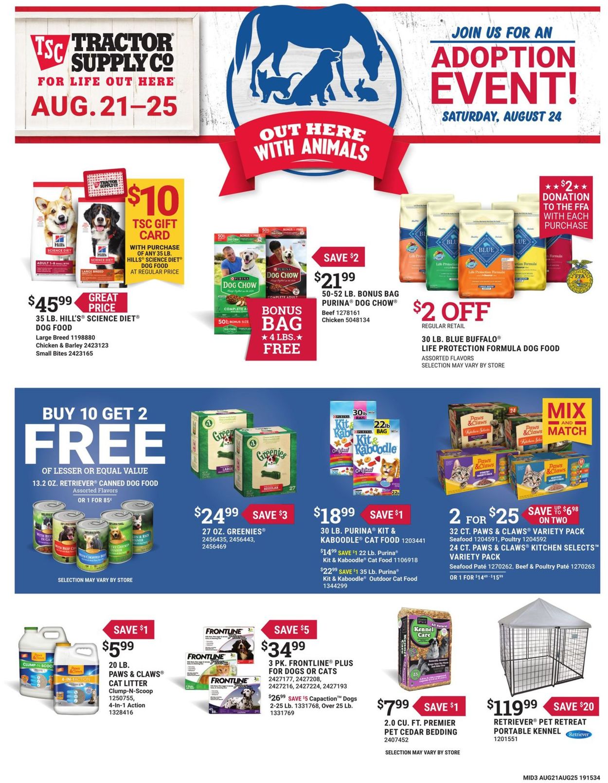 Tractor Supply Ad from 08/21/2019