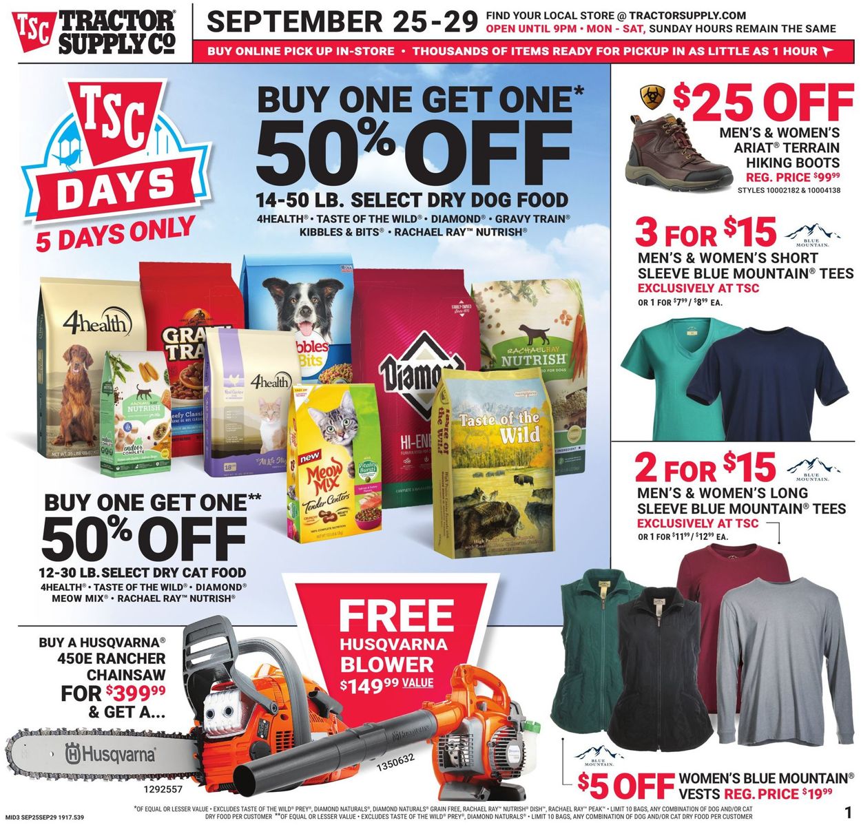 Tractor Supply Ad from 09/25/2019