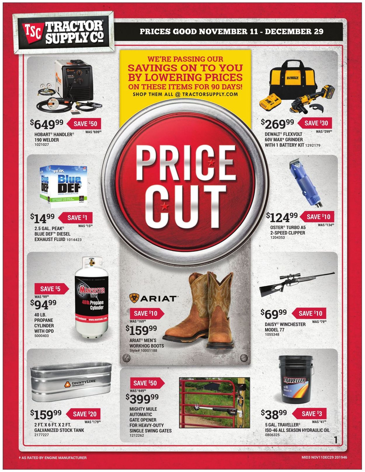 Tractor Supply Ad from 11/11/2019