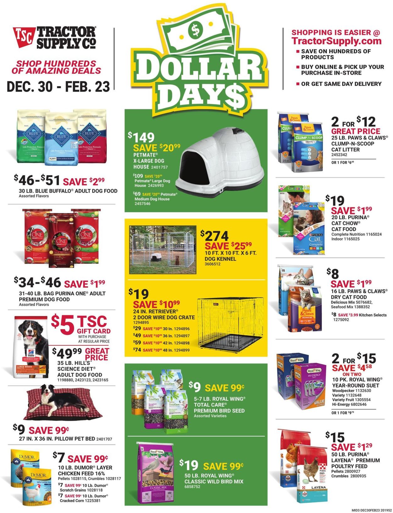 Tractor Supply Ad from 12/30/2019
