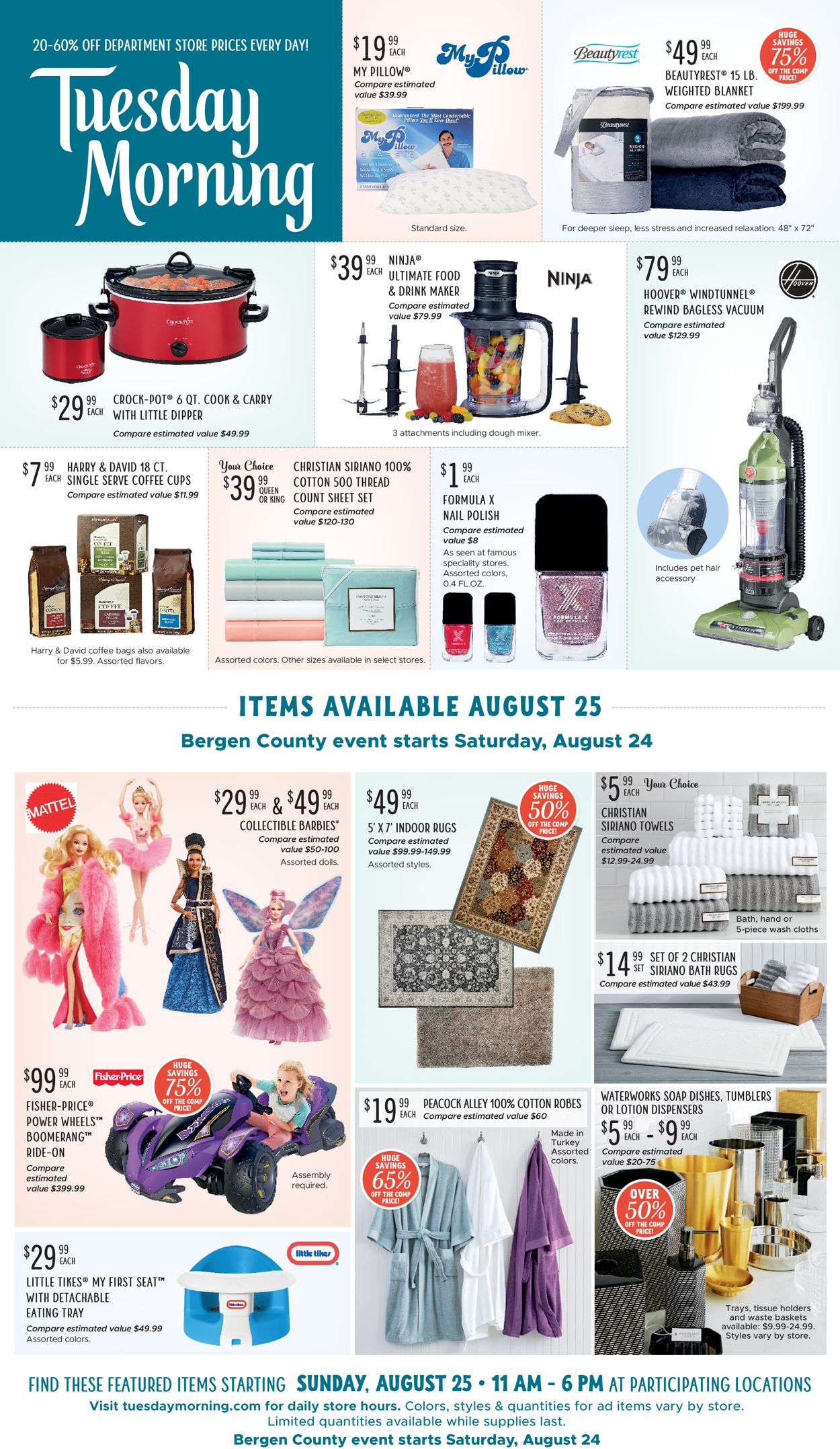 Tuesday Morning Ad from 08/25/2019
