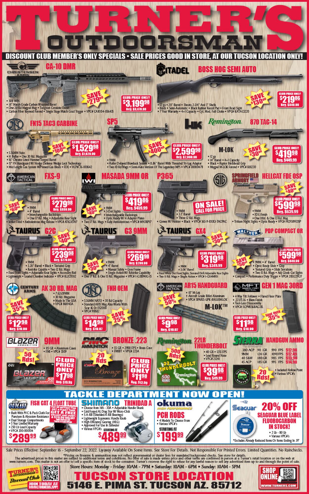 Turner's Outdoorsman Ad from 09/16/2022