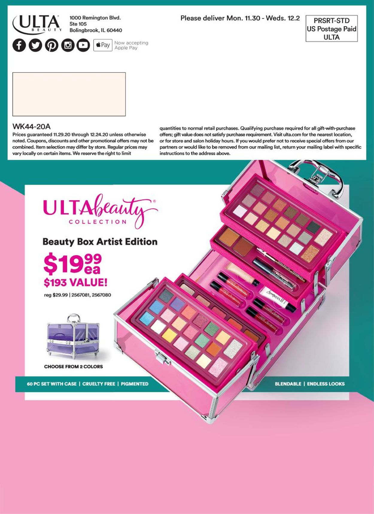 Ulta Beauty Ad from 11/29/2020
