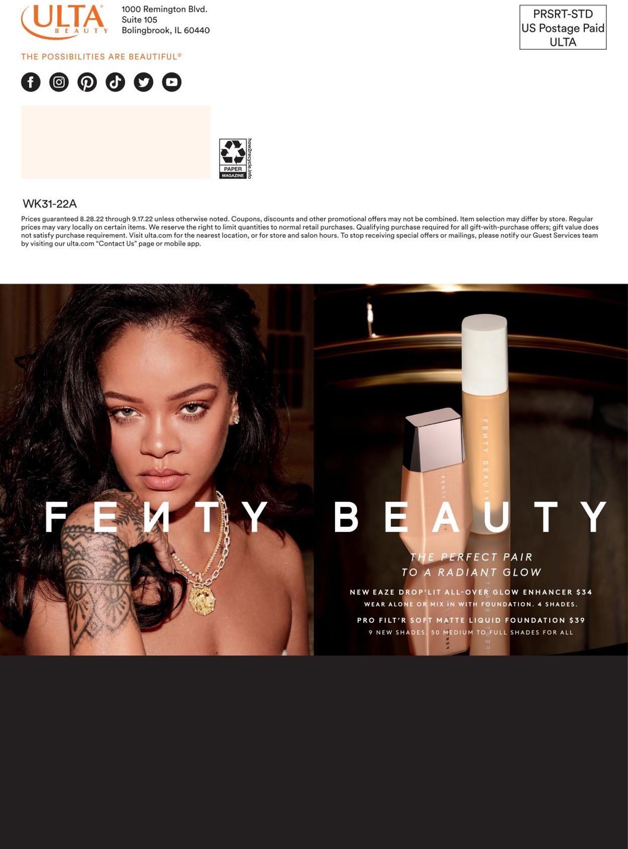 Ulta Beauty Ad from 08/28/2022