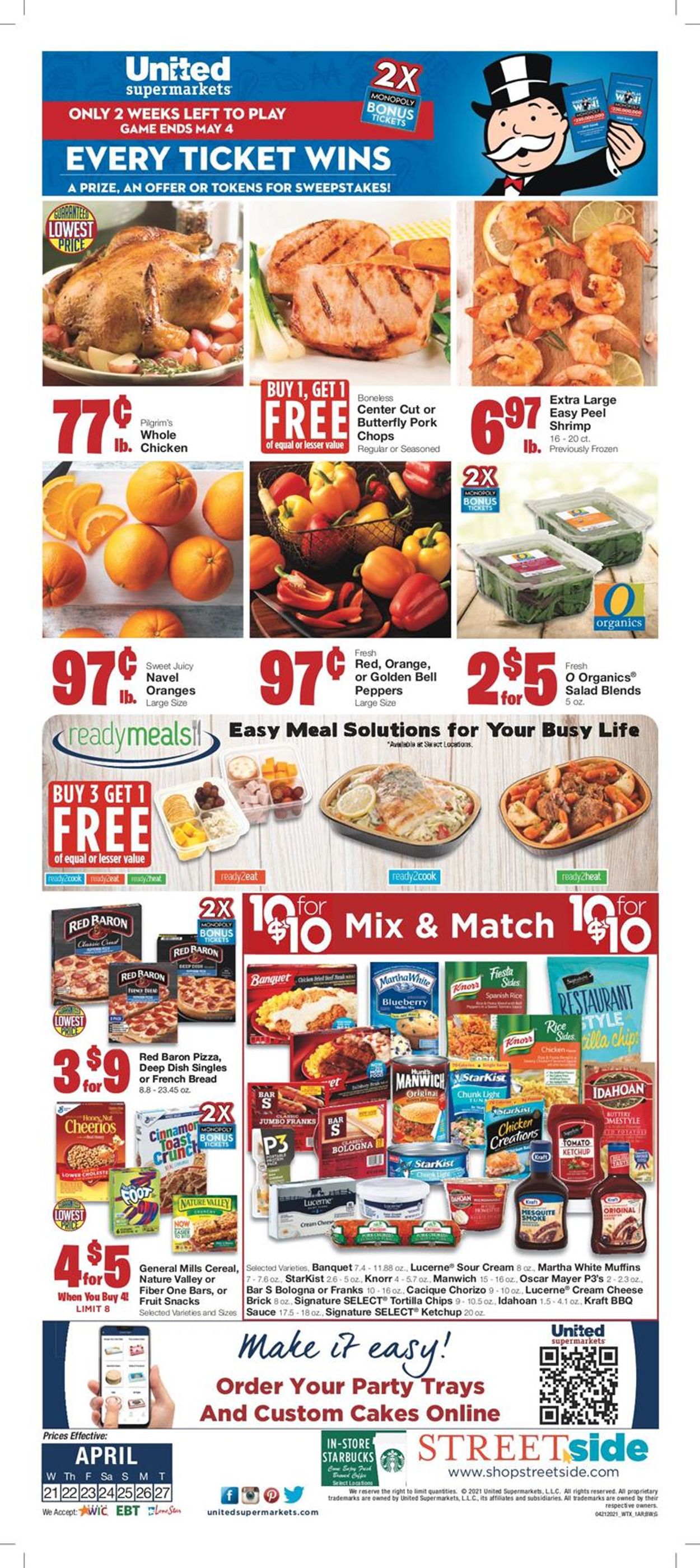 United Supermarkets Ad from 04/21/2021