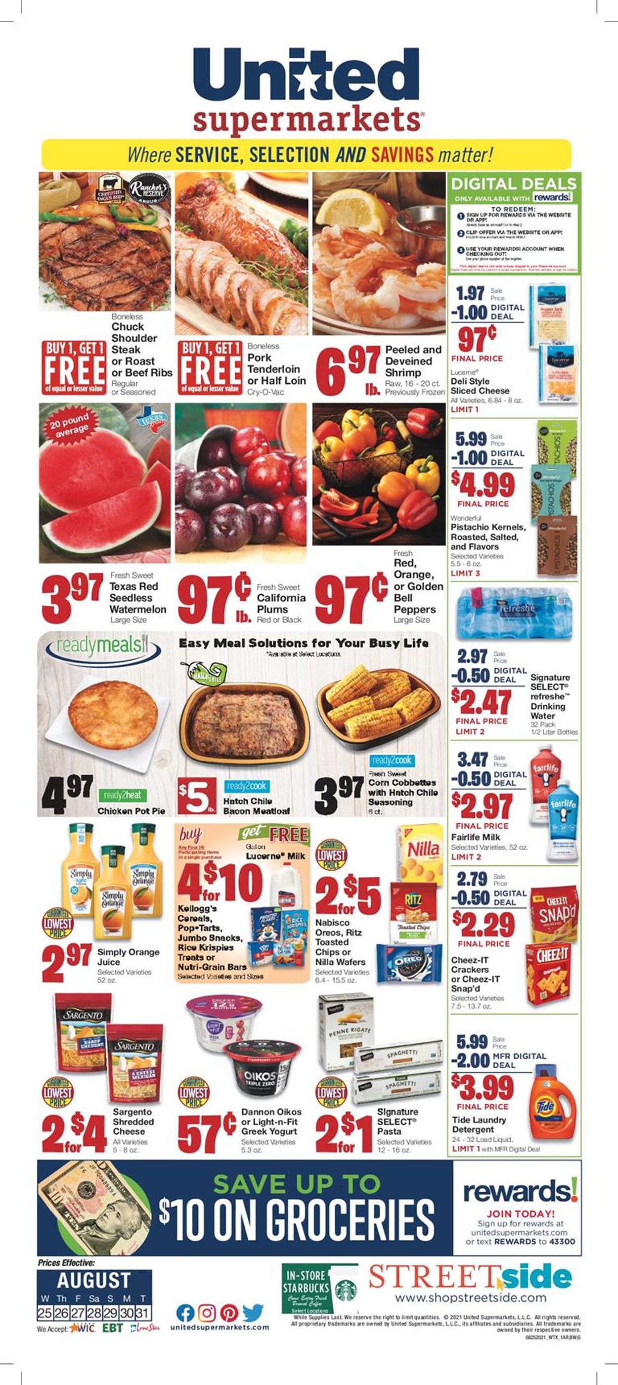 United Supermarkets Ad from 08/25/2021