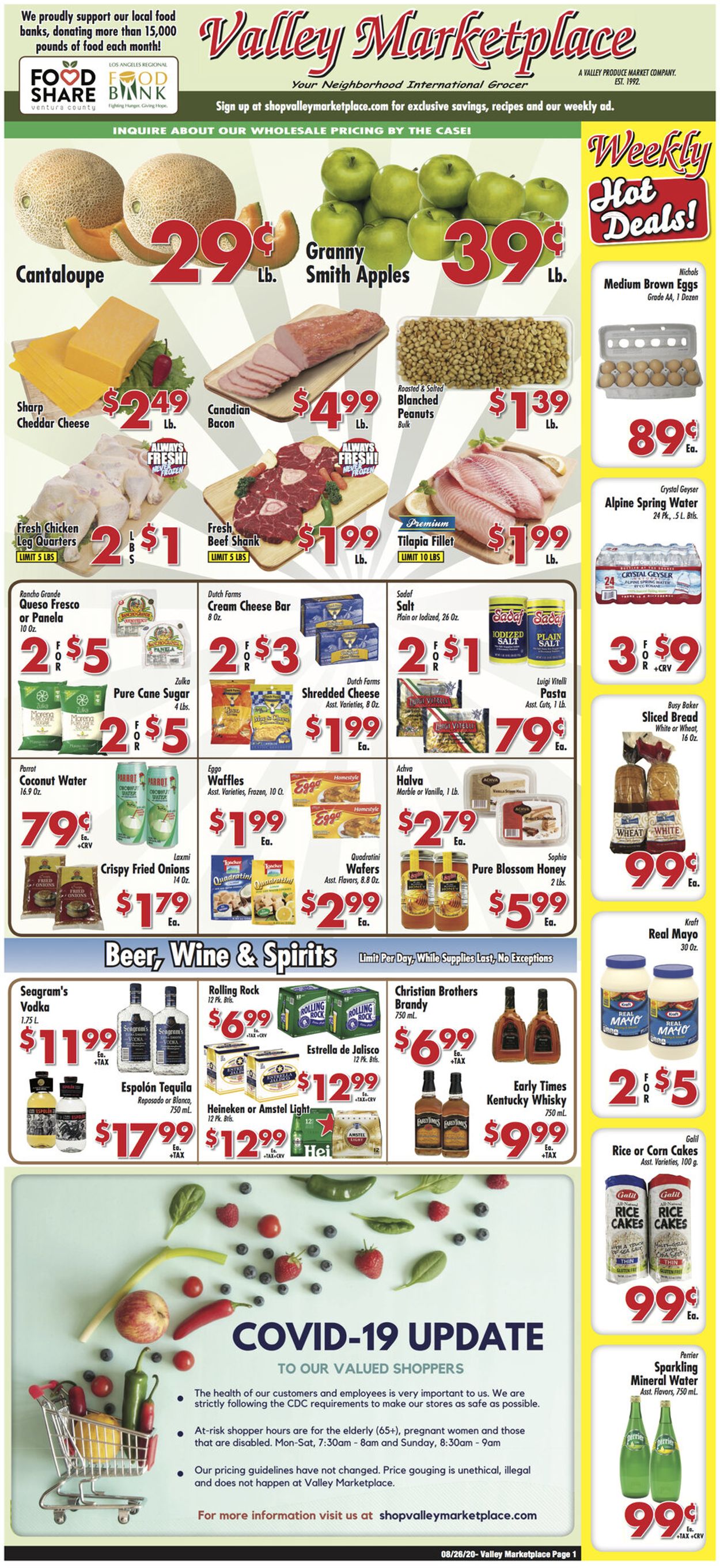 Valley Marketplace Ad from 08/25/2020