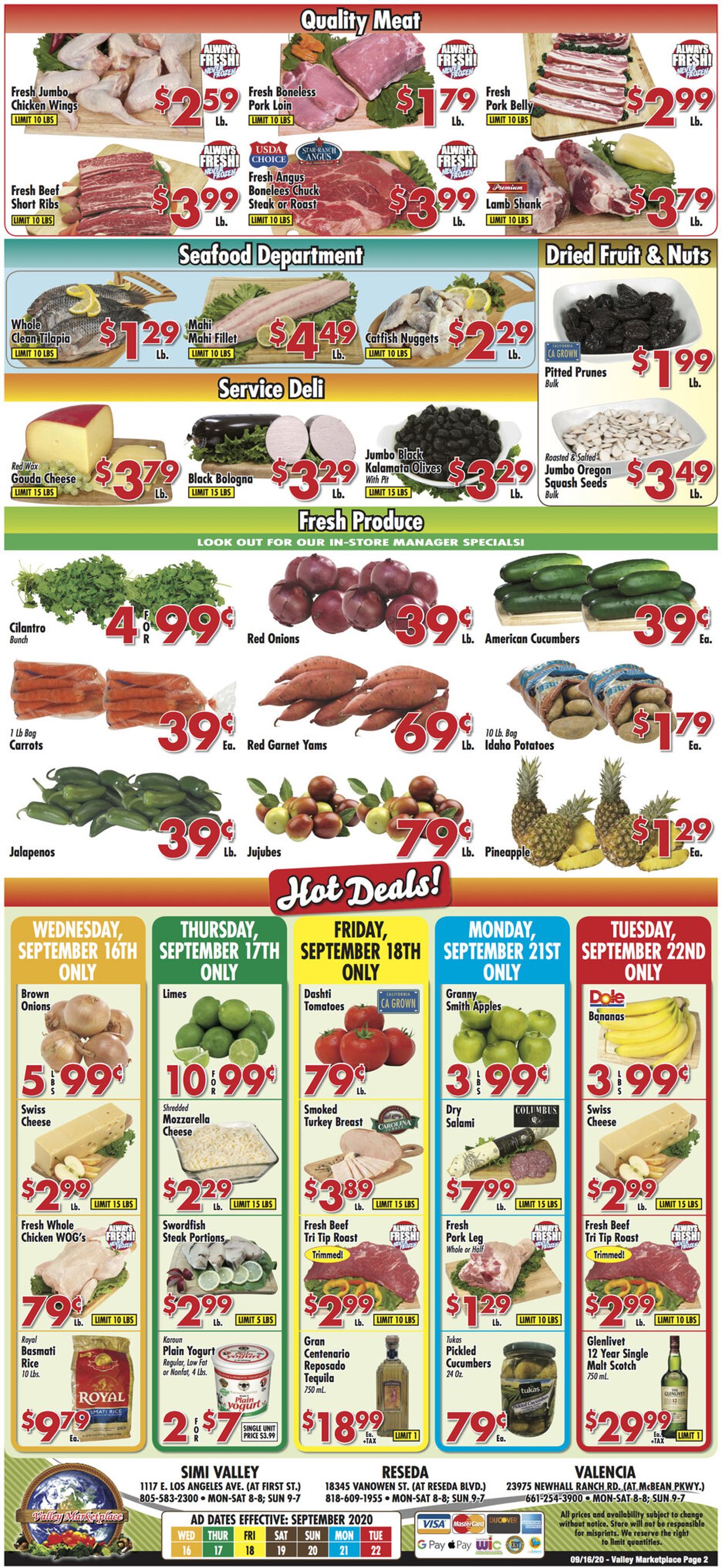 Valley Marketplace Ad from 09/16/2020