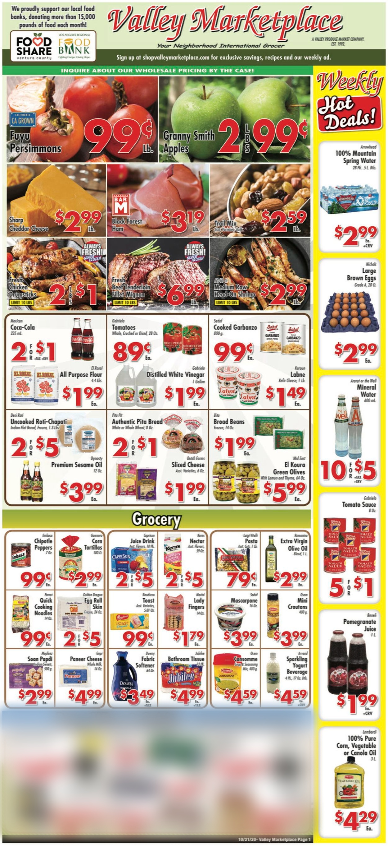 Valley Marketplace Ad from 10/21/2020