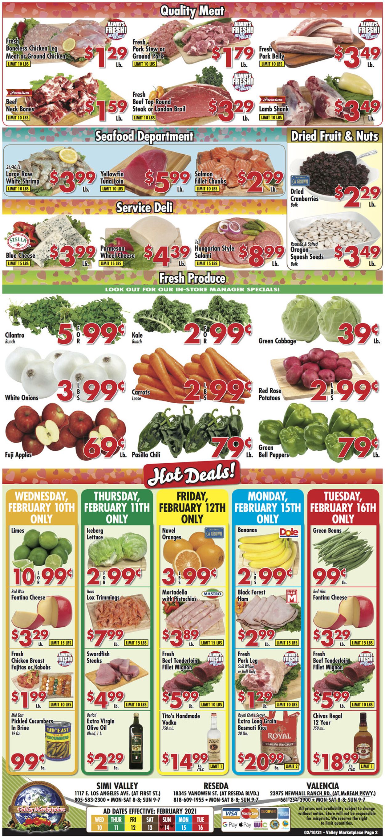 Valley Marketplace Ad from 02/10/2021