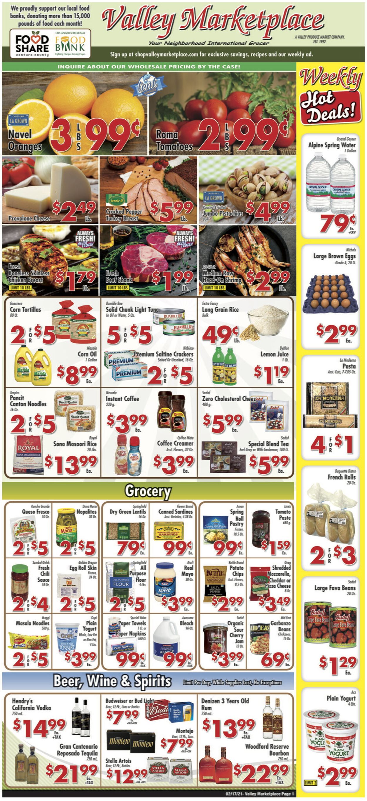 Valley Marketplace Ad from 02/17/2021