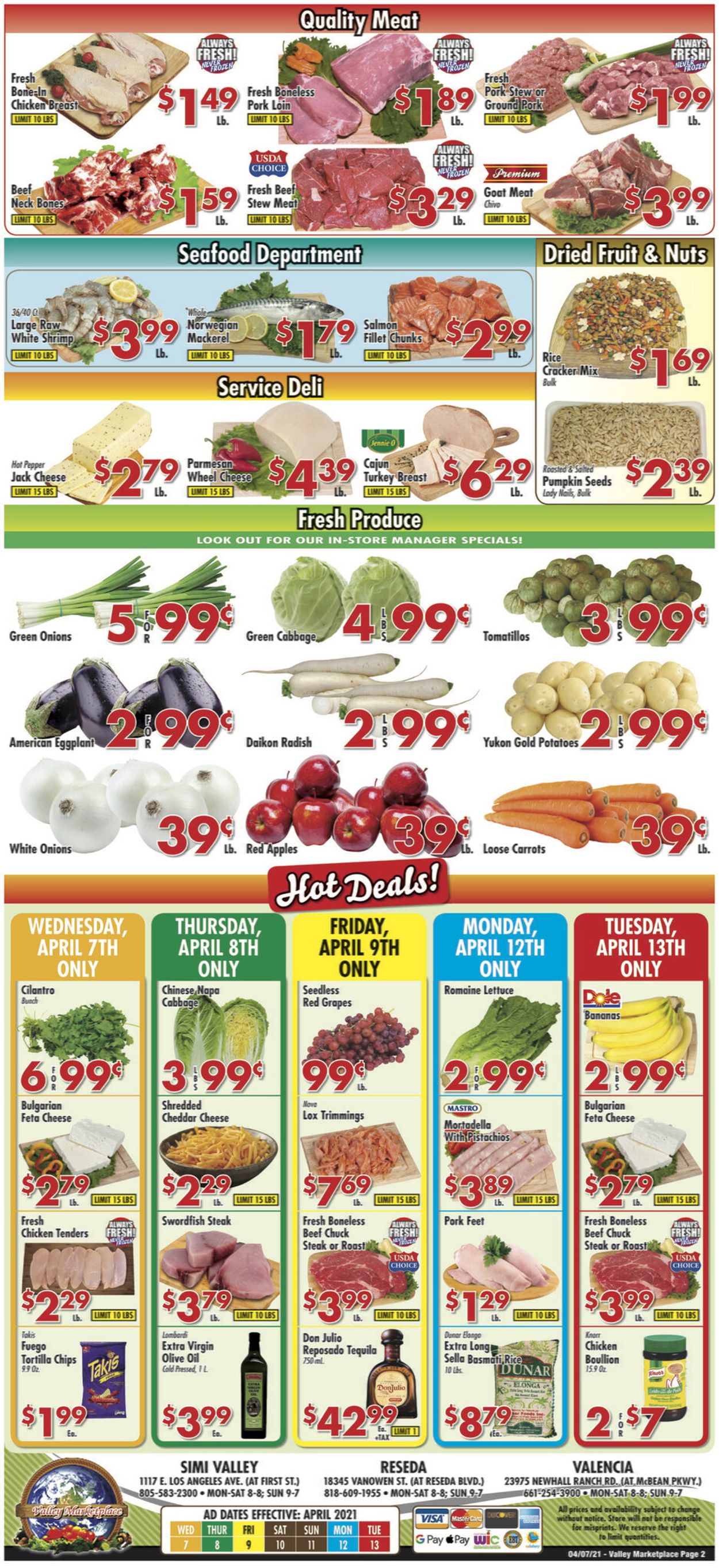 Valley Marketplace Ad from 04/07/2021