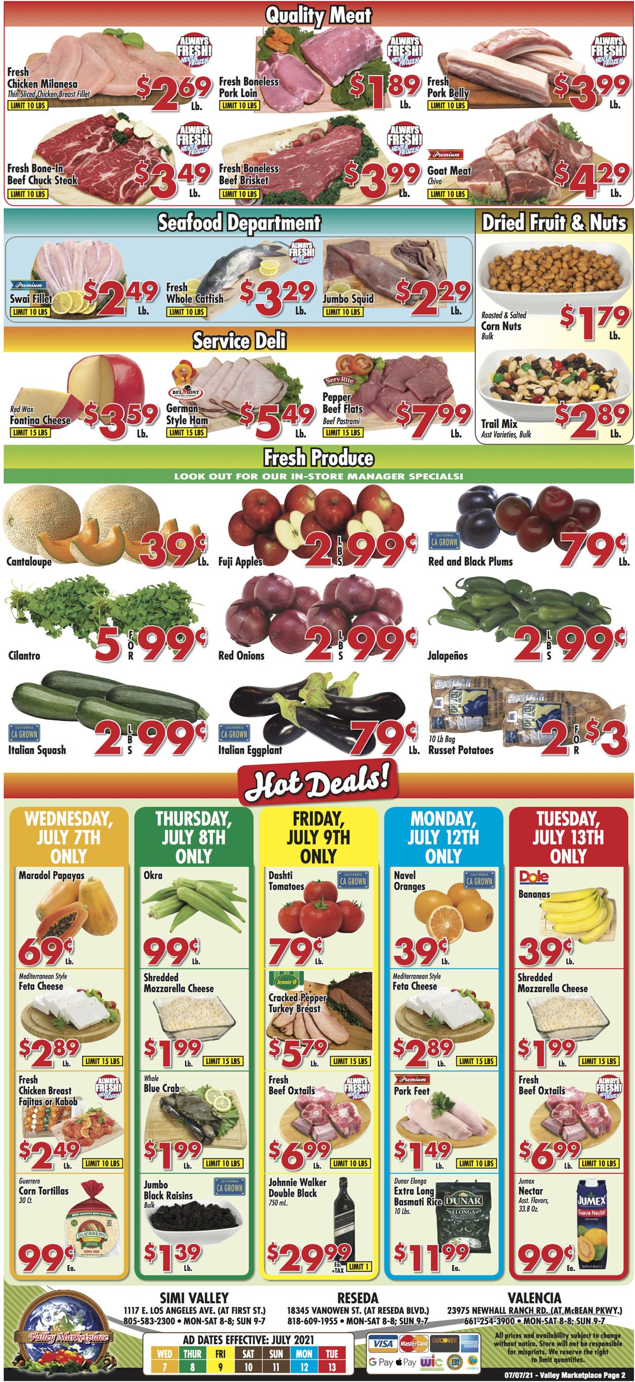 Valley Marketplace Ad from 07/07/2021