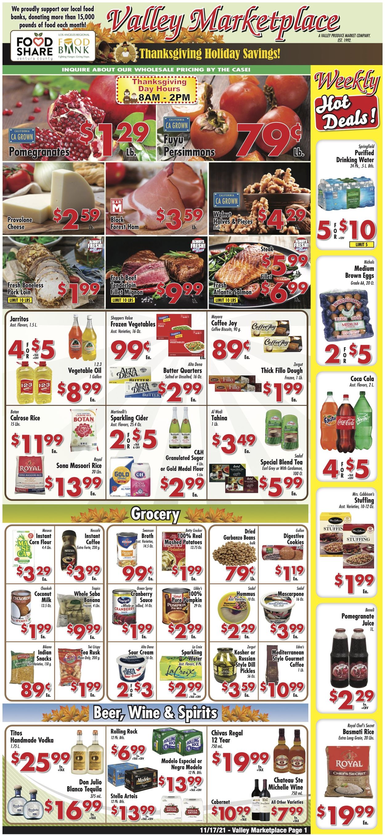 Valley Marketplace Ad from 11/17/2021