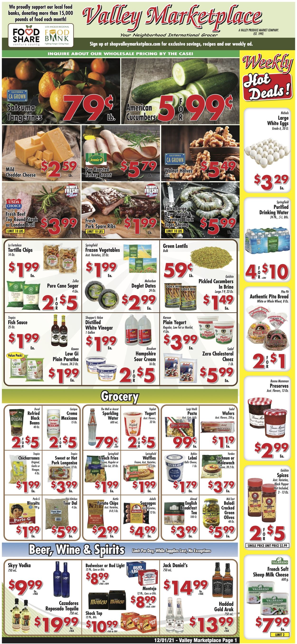 Valley Marketplace Ad from 12/01/2021