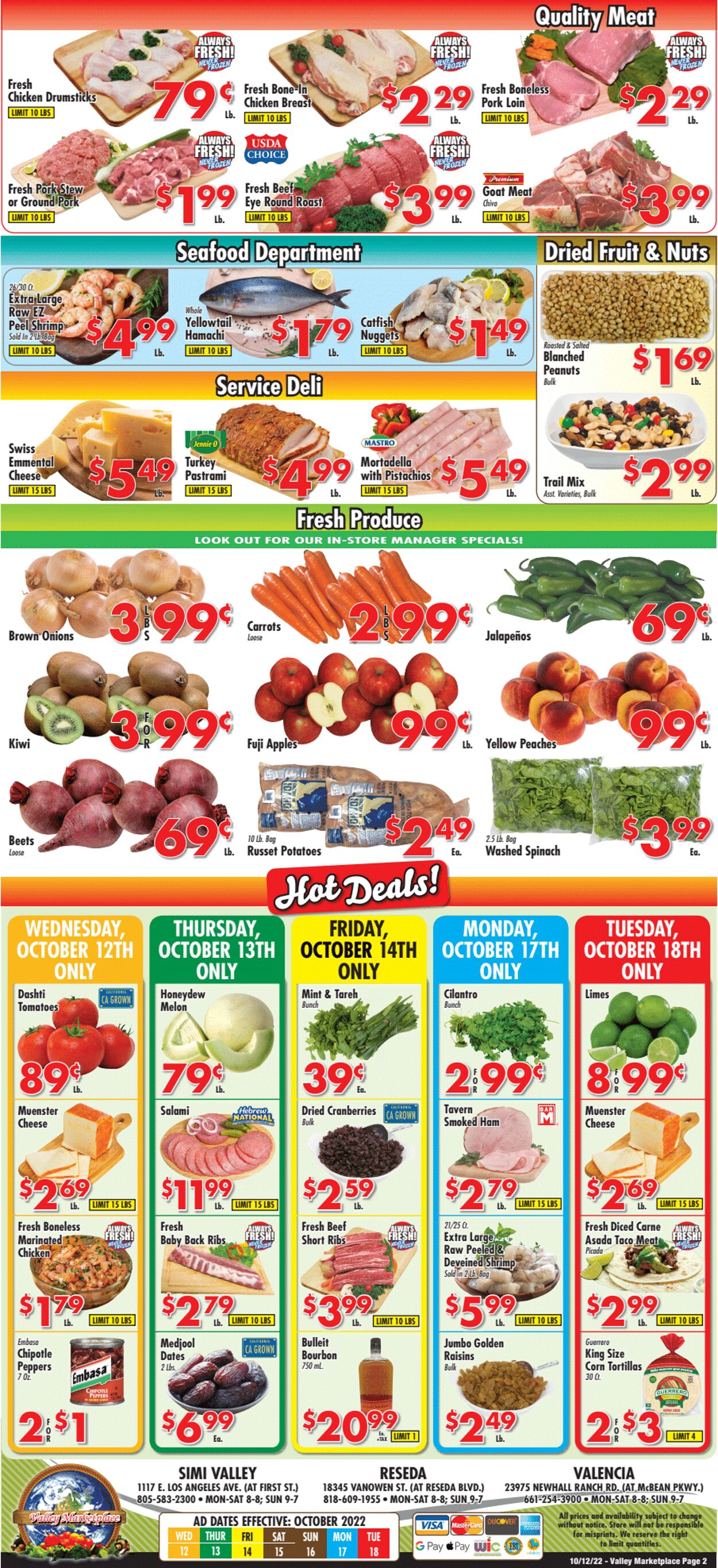 Valley Marketplace Ad from 10/12/2022