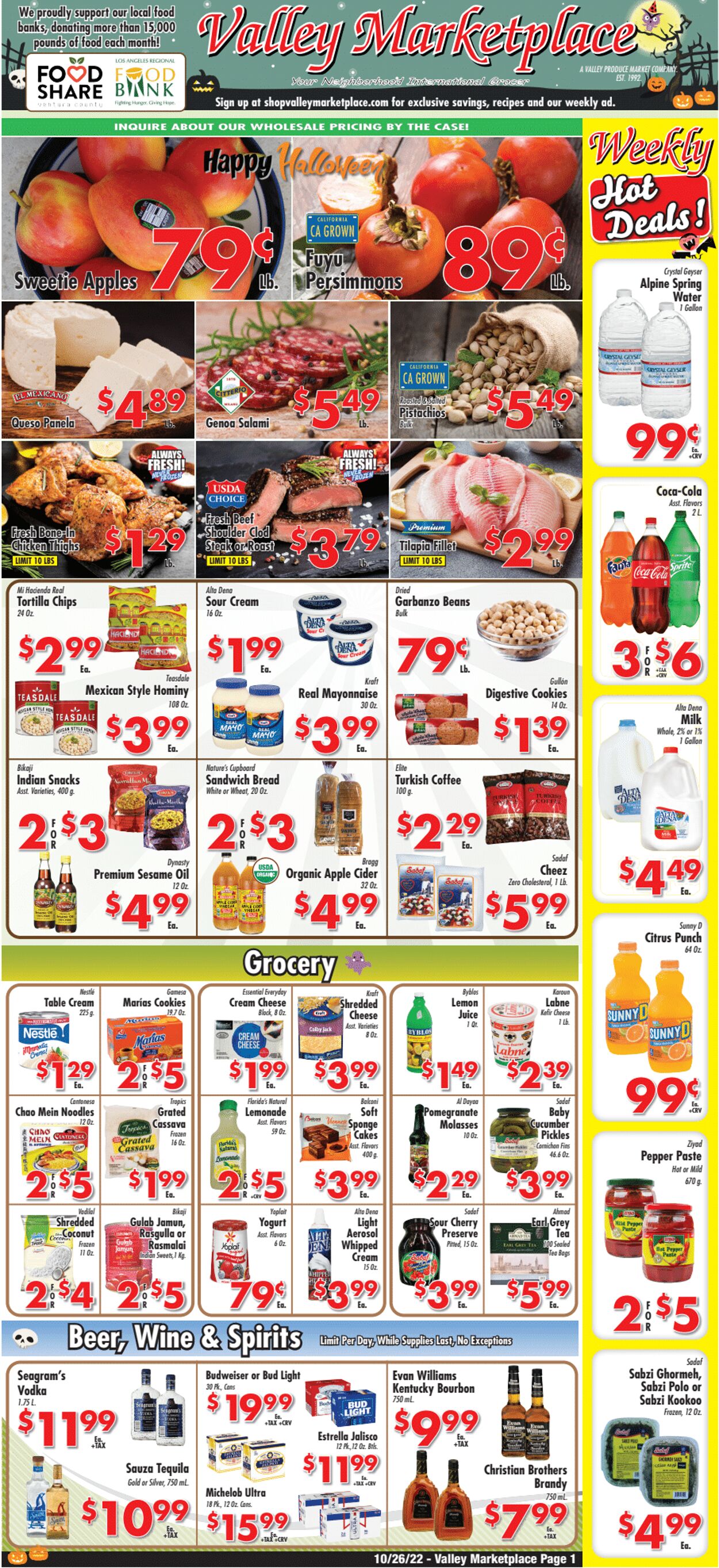 Valley Marketplace Ad from 10/26/2022