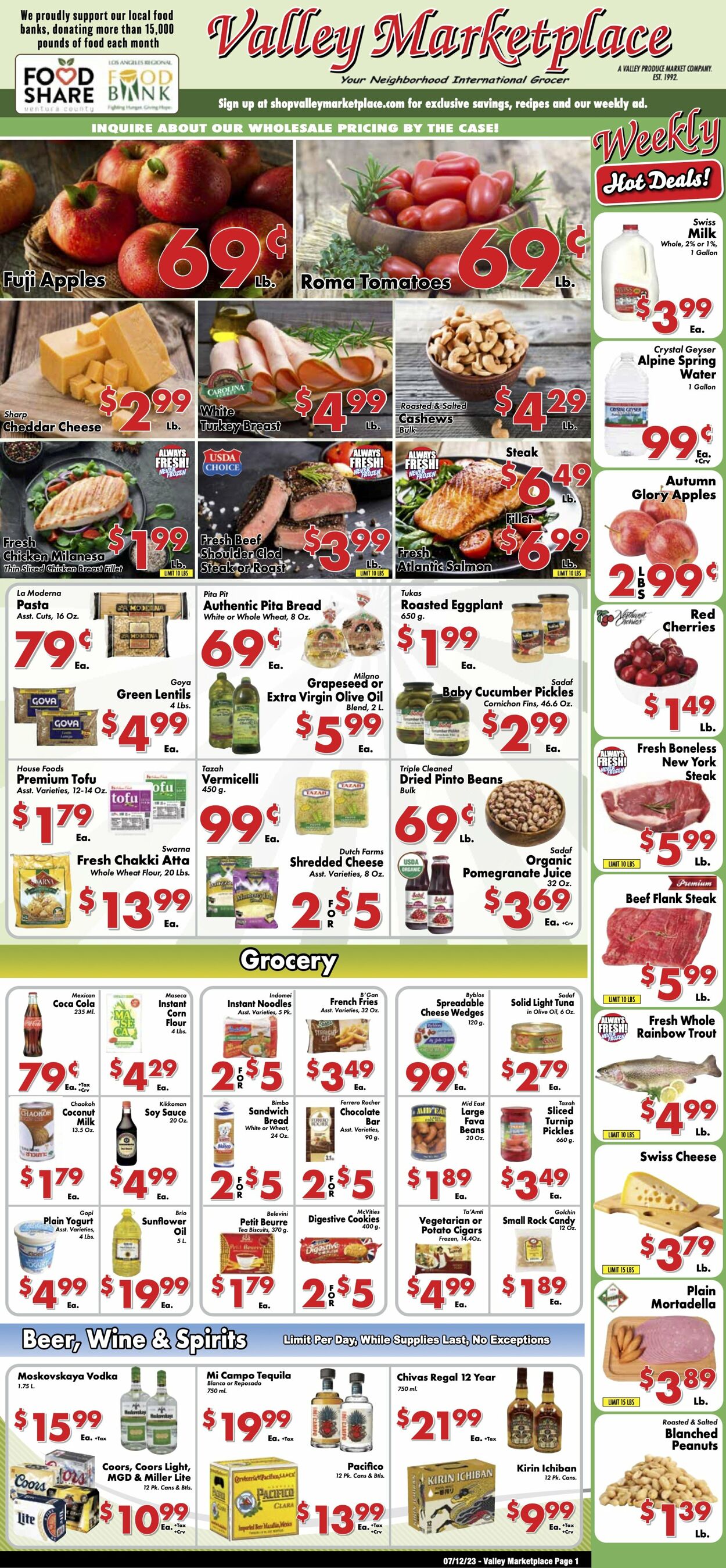 Valley Marketplace Ad from 07/12/2023