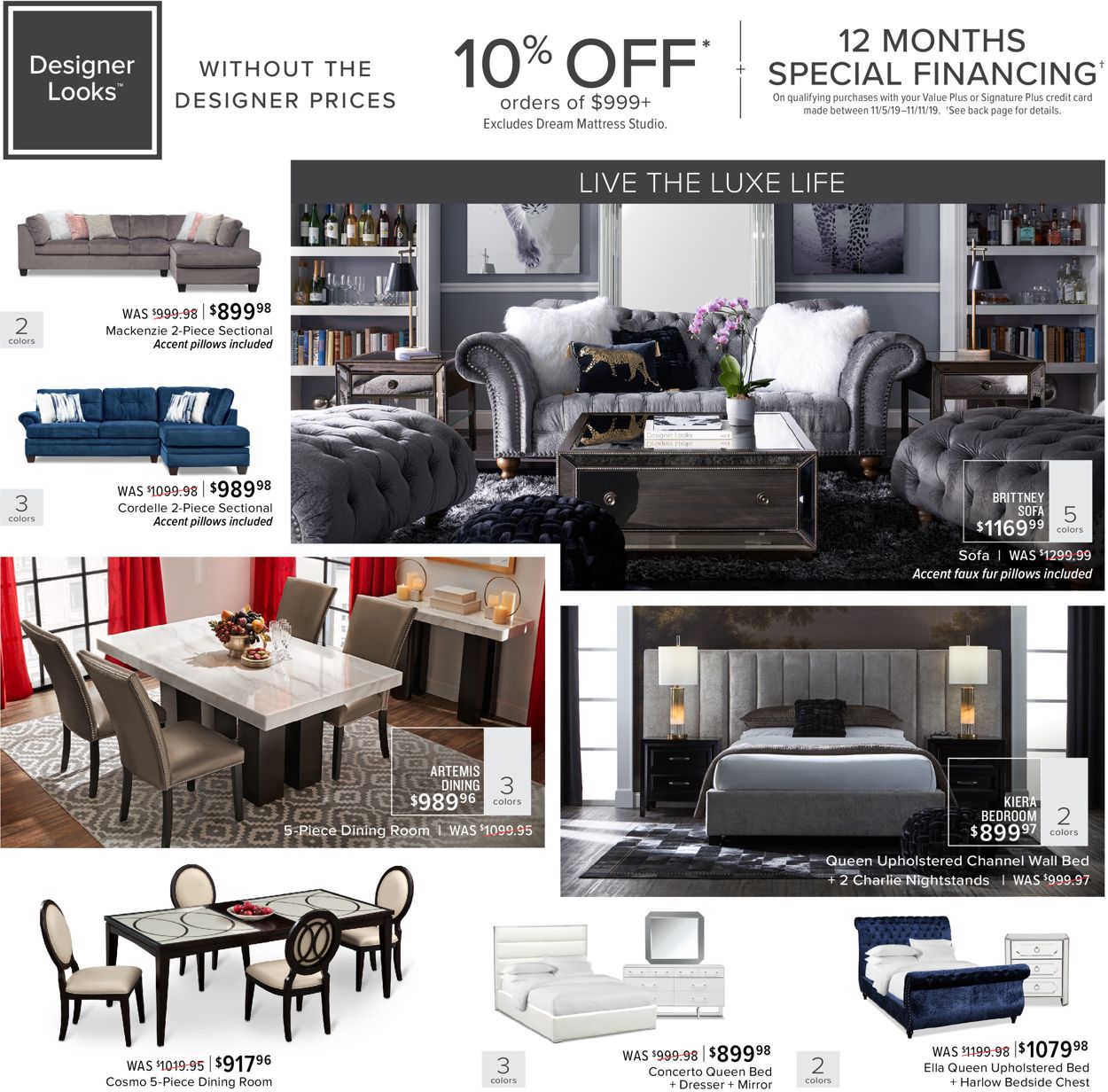 Value City Furniture Ad from 11/05/2019