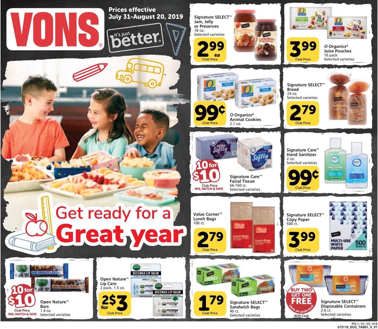 Vons Ad from 07/31/2019