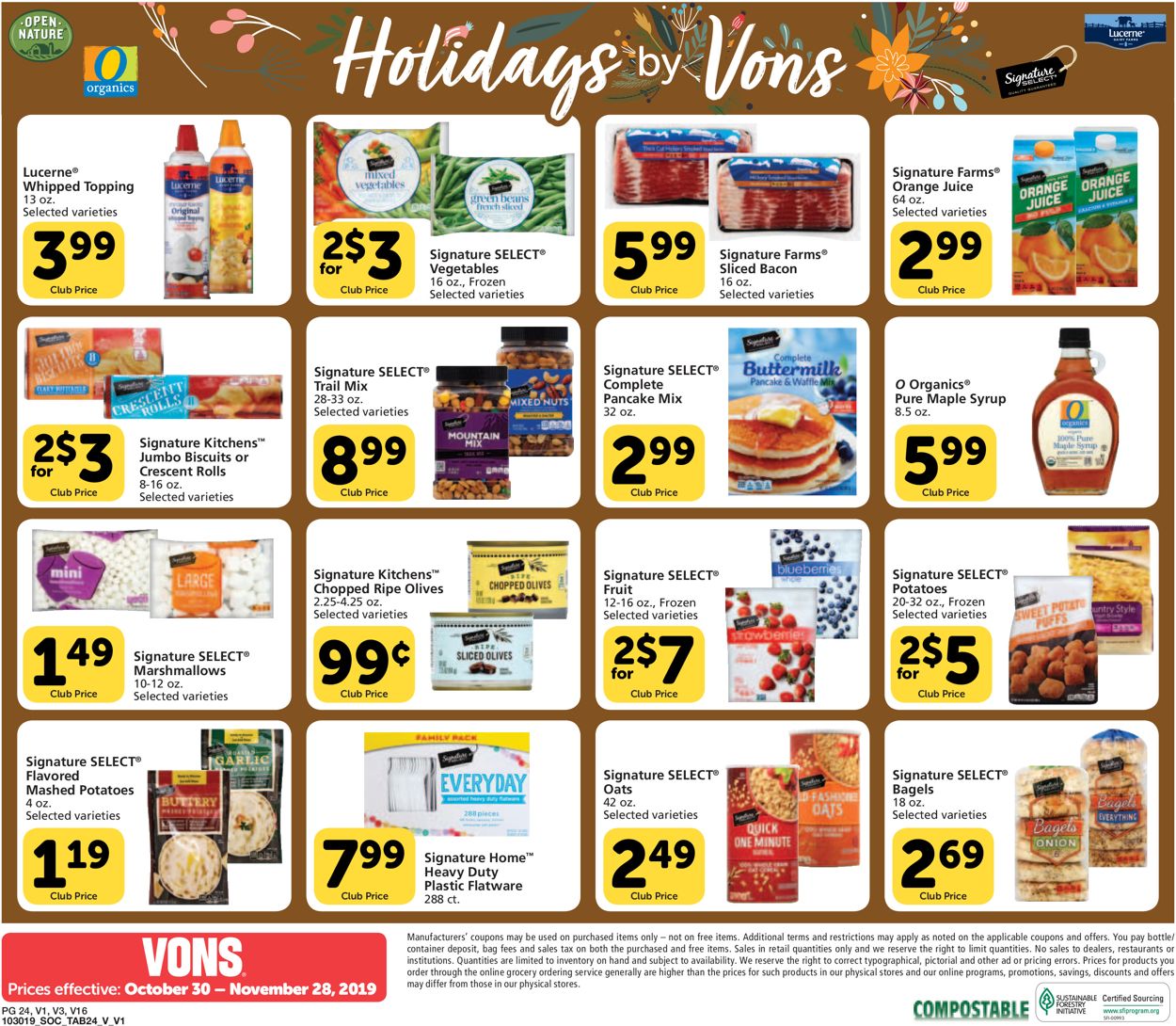 Vons Ad from 10/30/2019