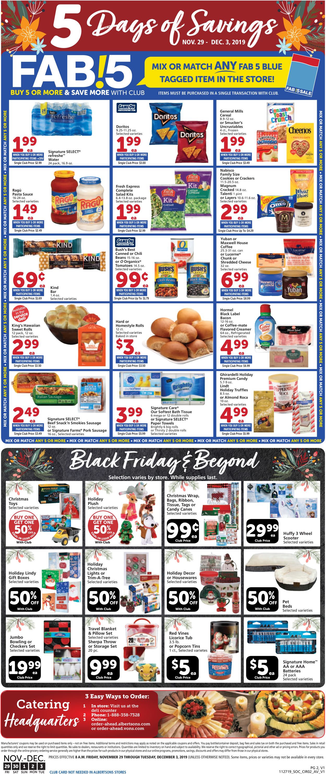 Vons Ad from 11/29/2019
