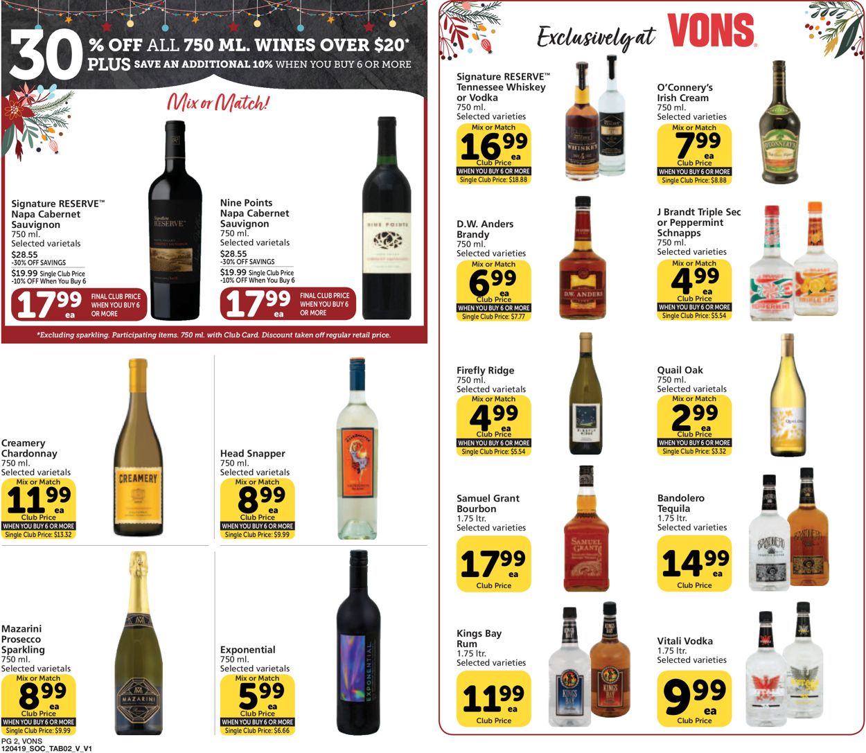 Vons Ad from 12/04/2019