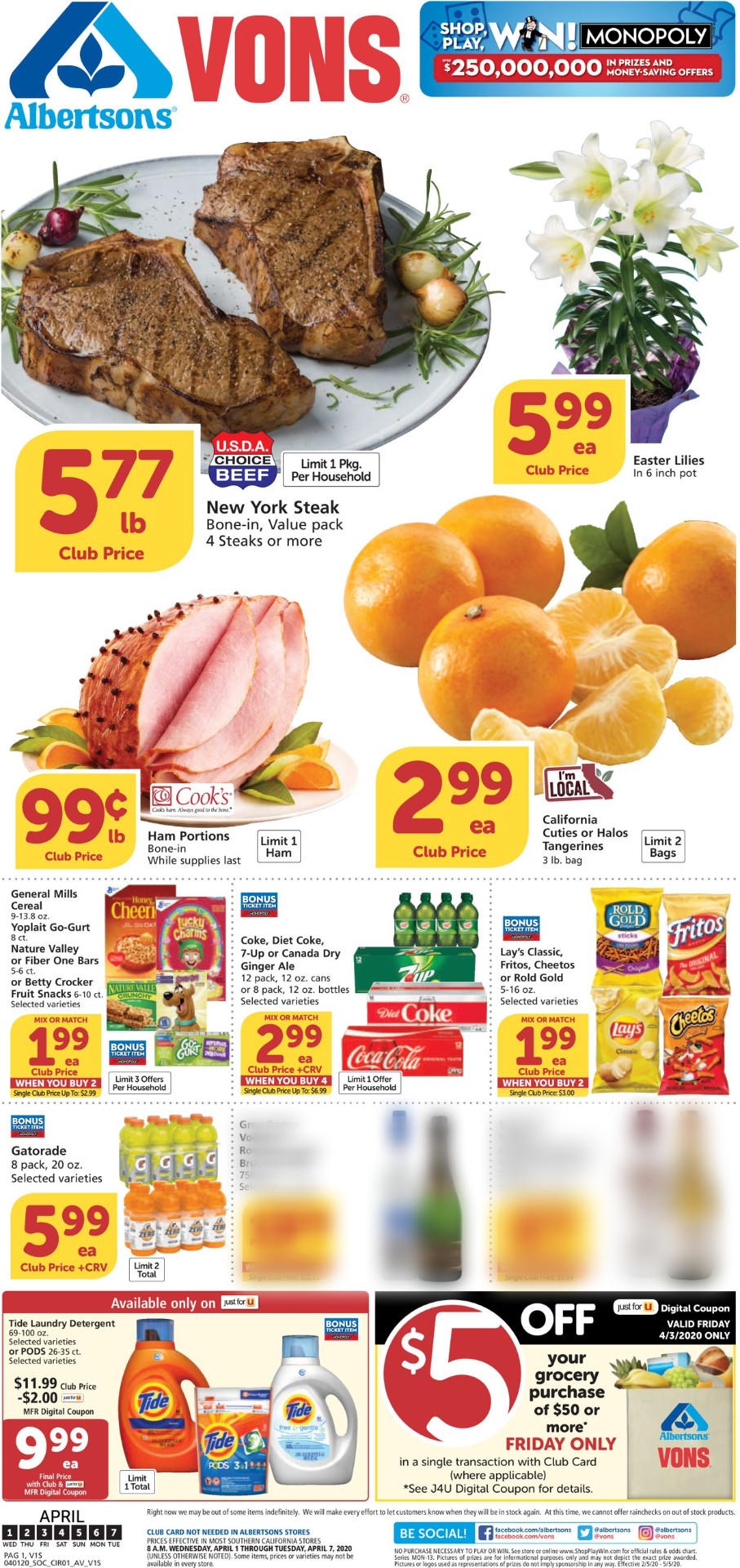 Vons Ad from 04/01/2020