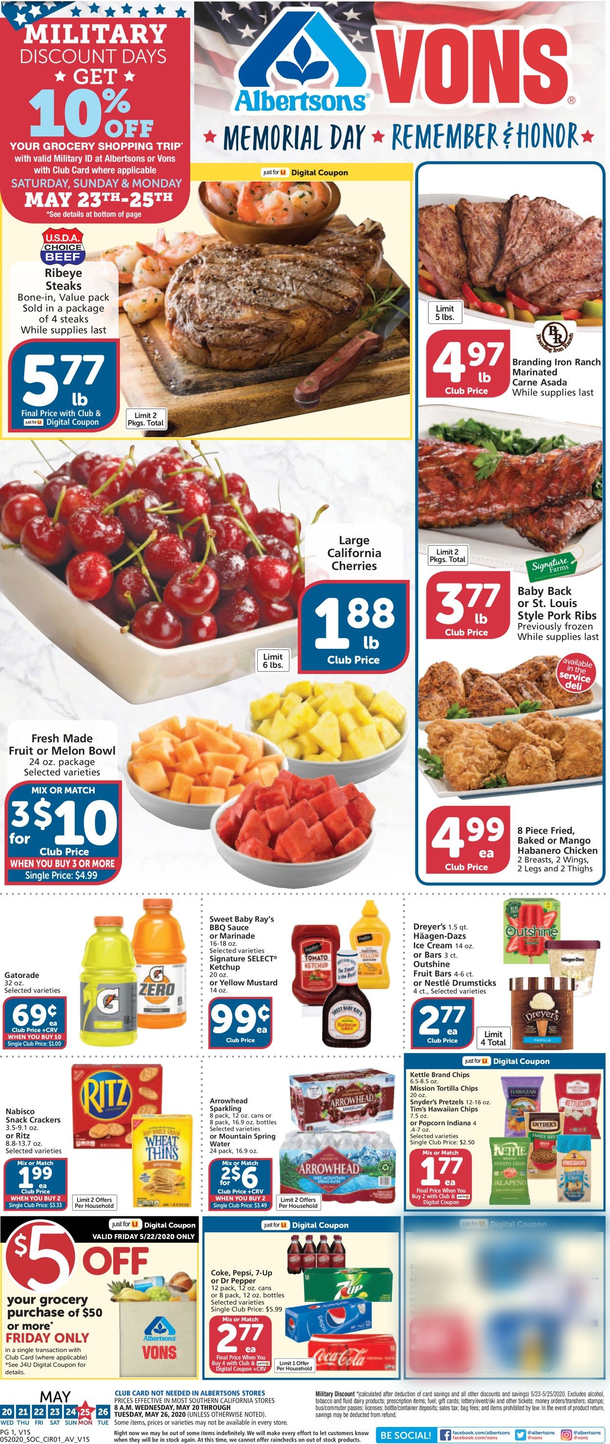 Vons Ad from 05/20/2020
