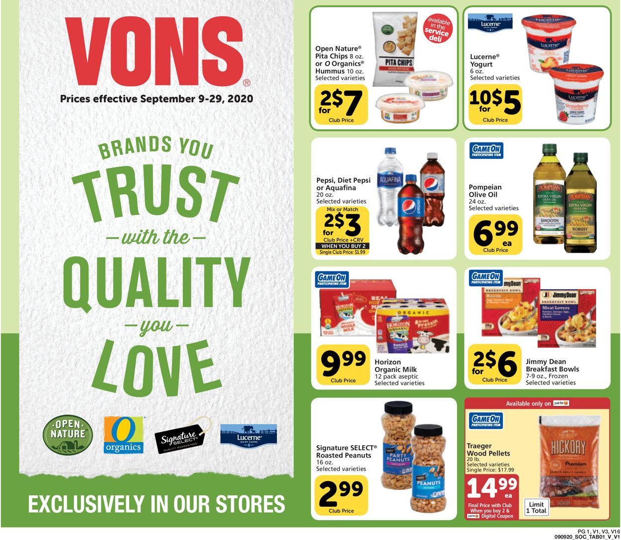 Vons Ad from 09/09/2020