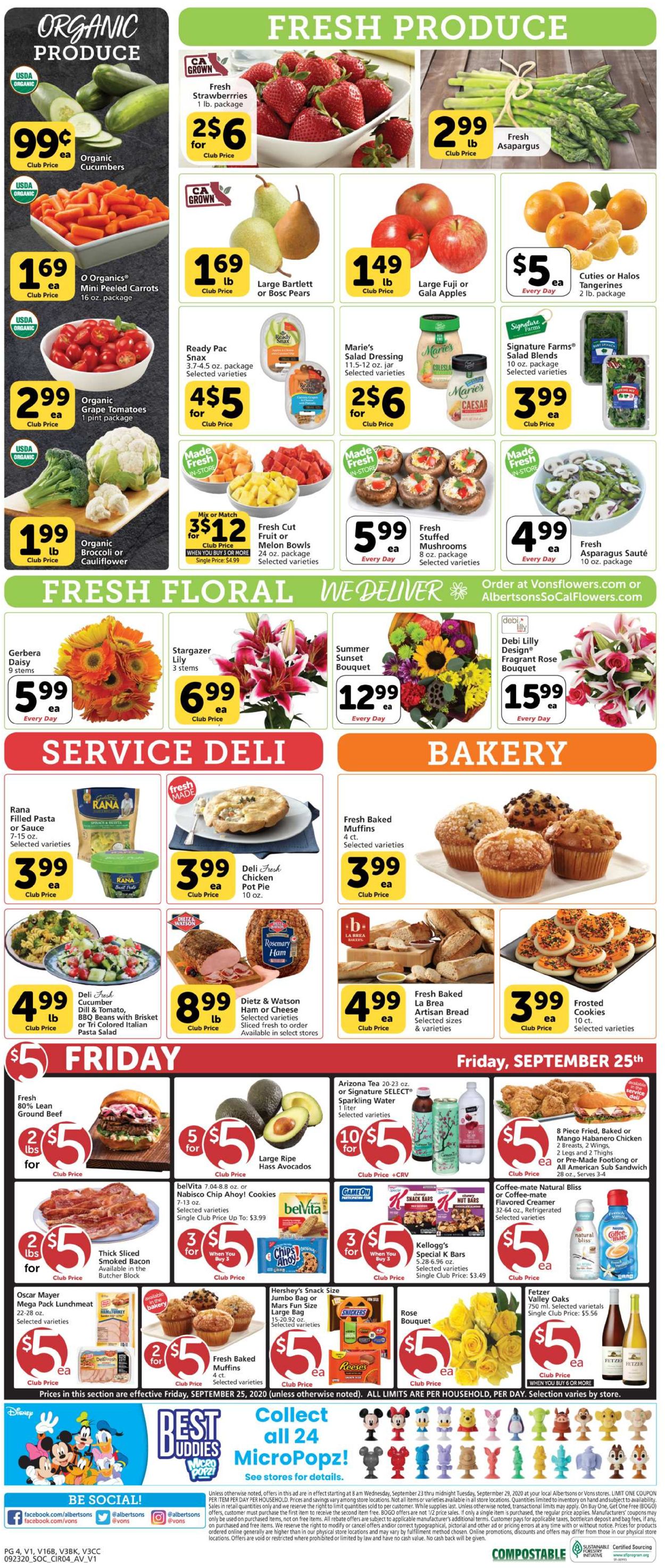Vons Ad from 09/23/2020
