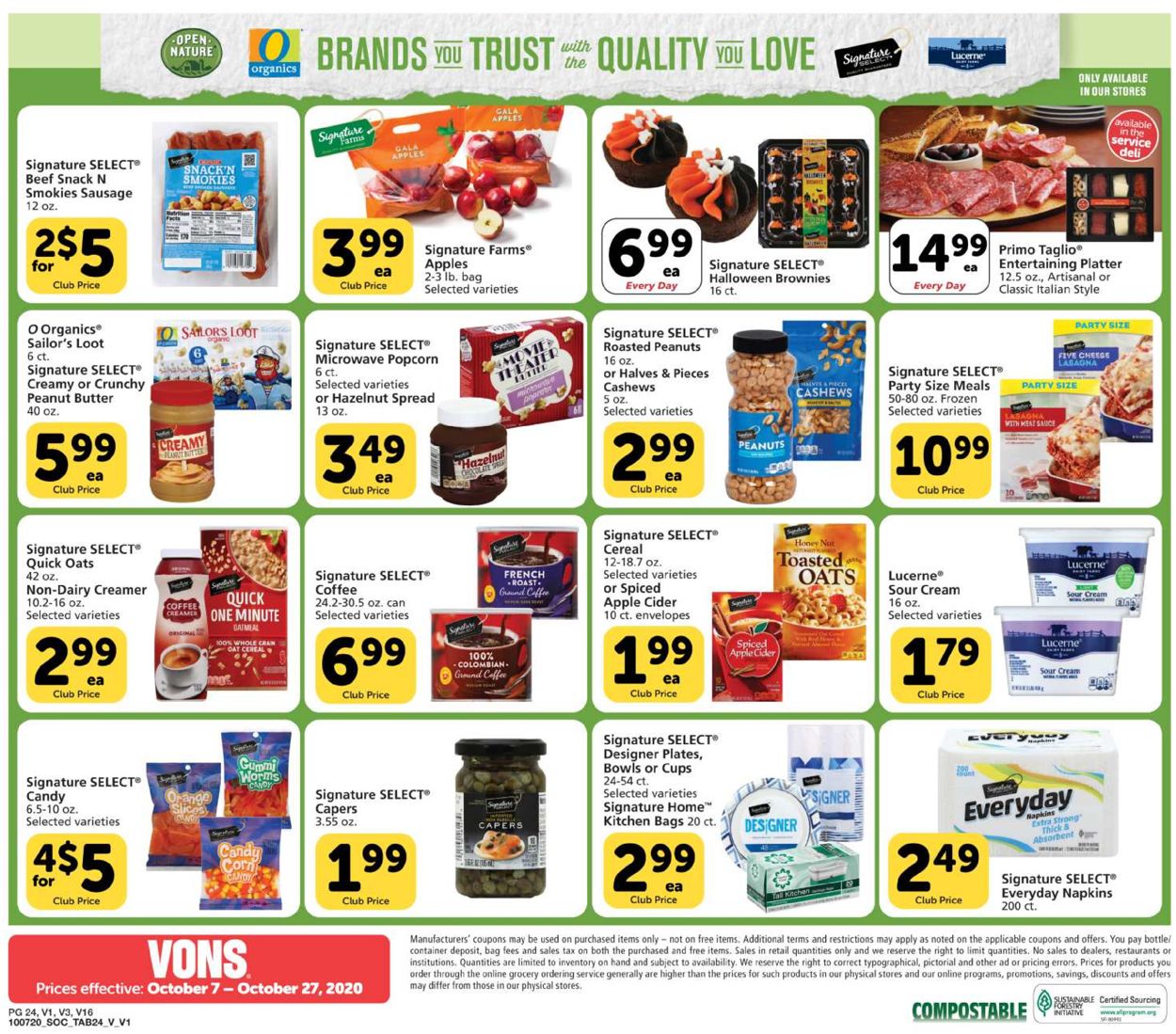 Vons Ad from 10/07/2020