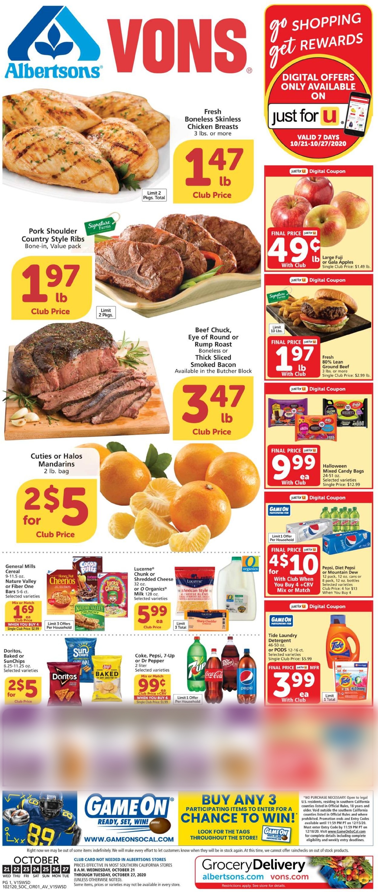 Vons Ad from 10/21/2020