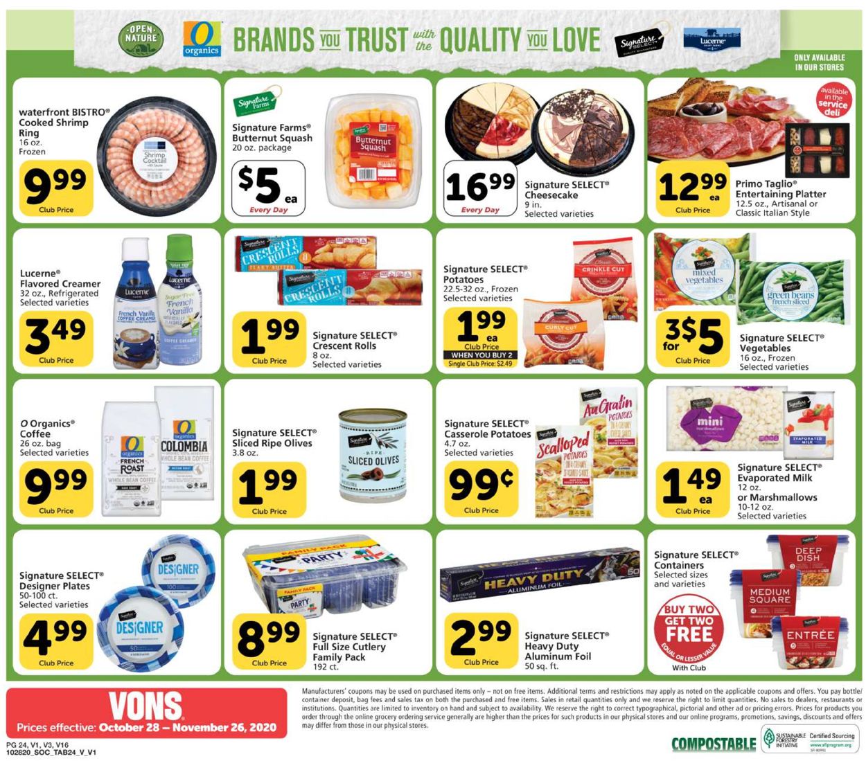 Vons Ad from 10/28/2020