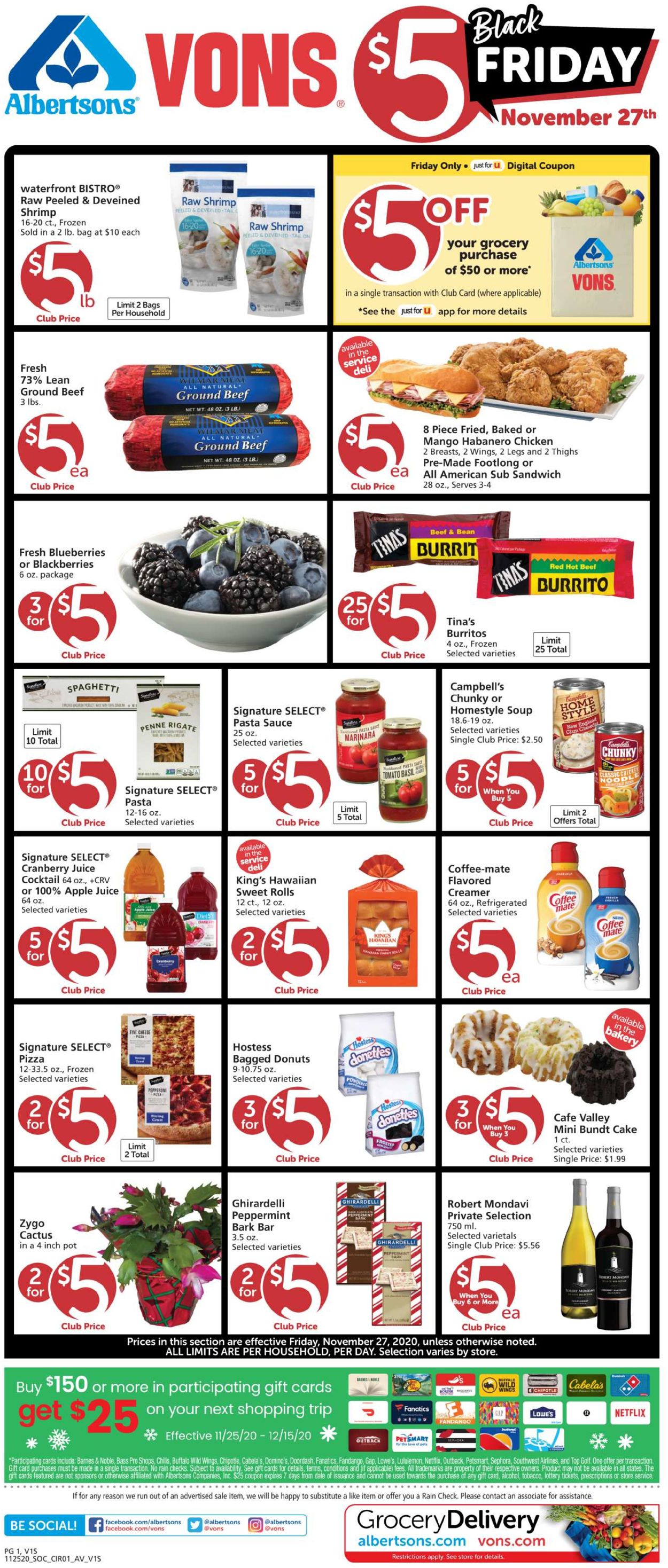 Vons Ad from 11/25/2020