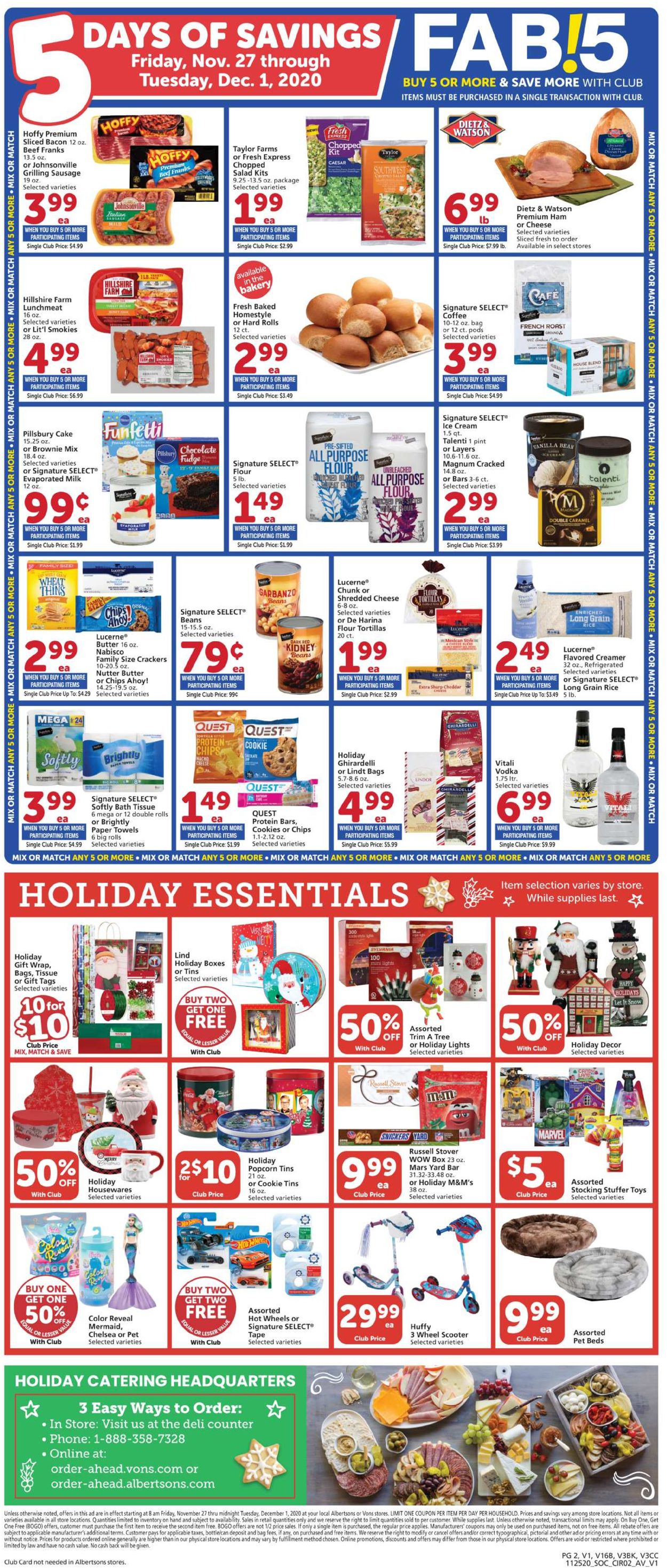 Vons Ad from 11/25/2020
