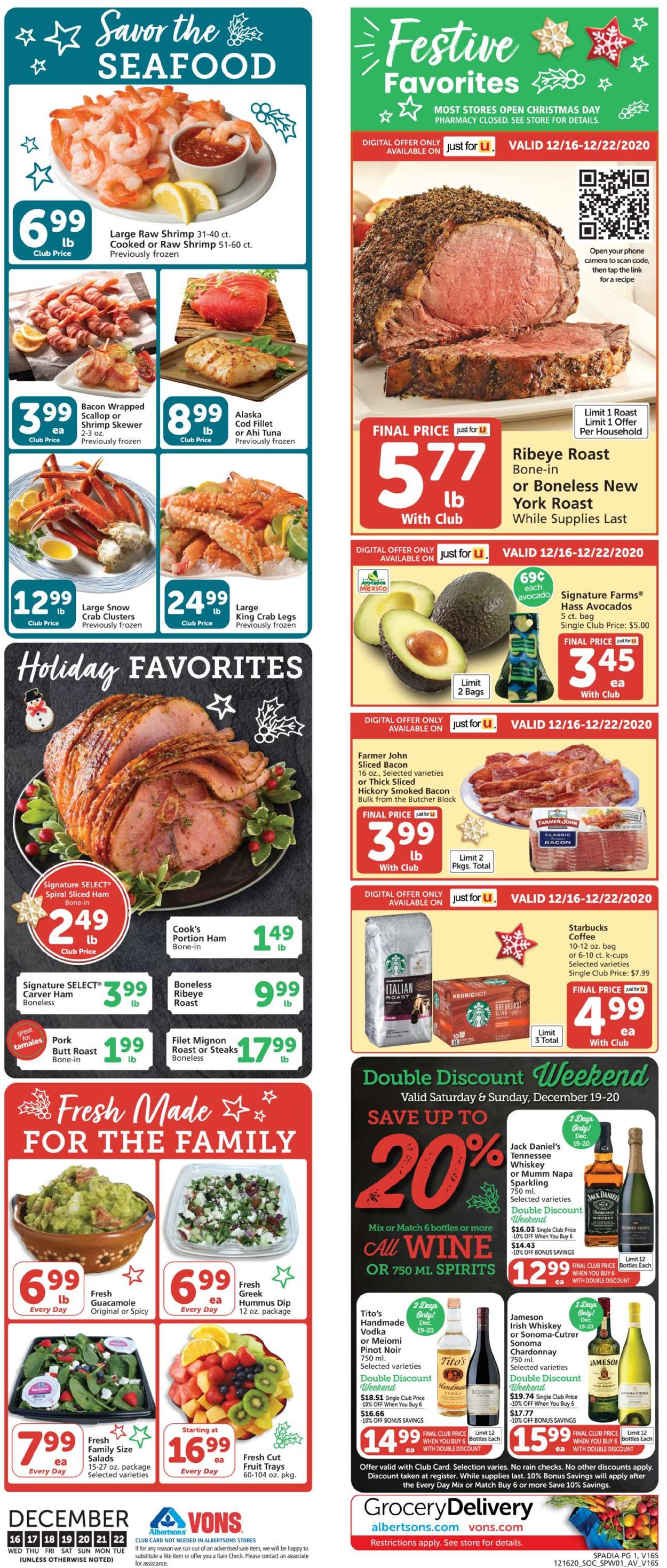 Vons Ad from 12/16/2020