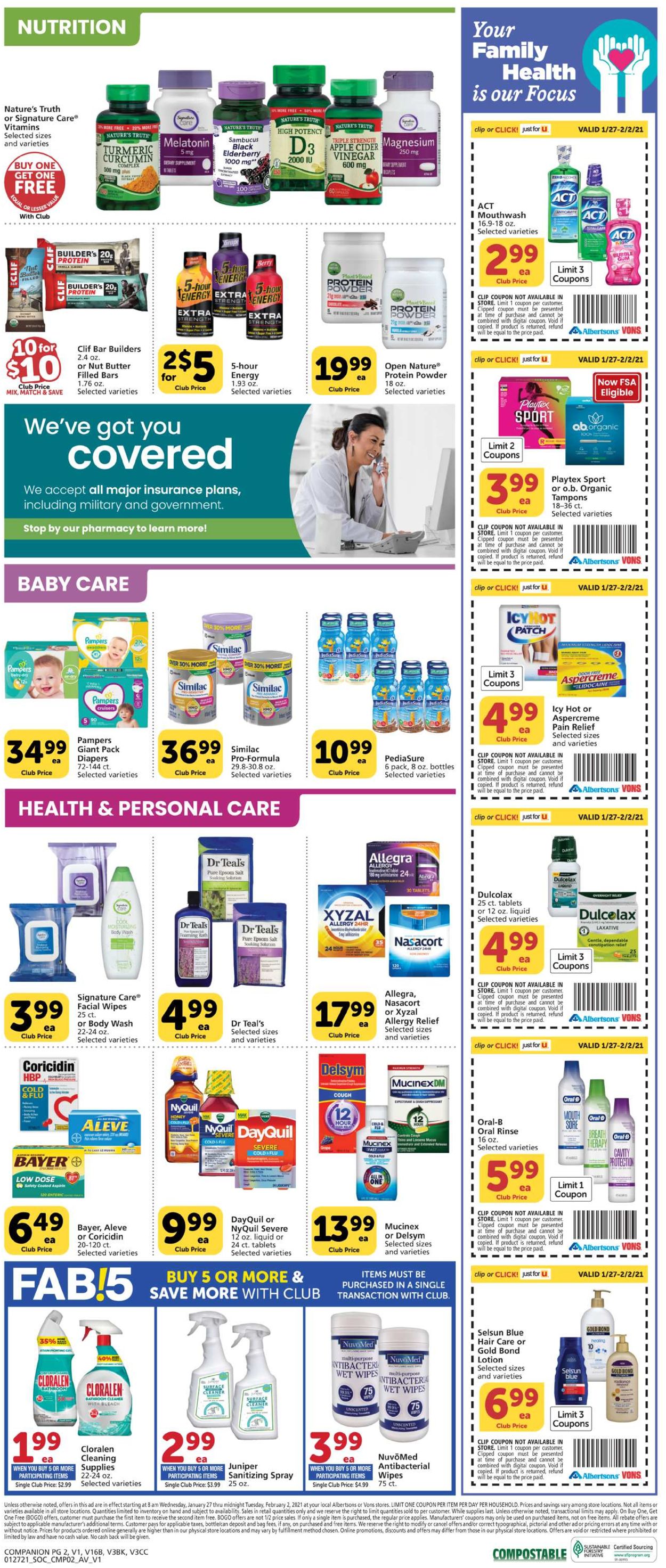 Vons Ad from 01/27/2021