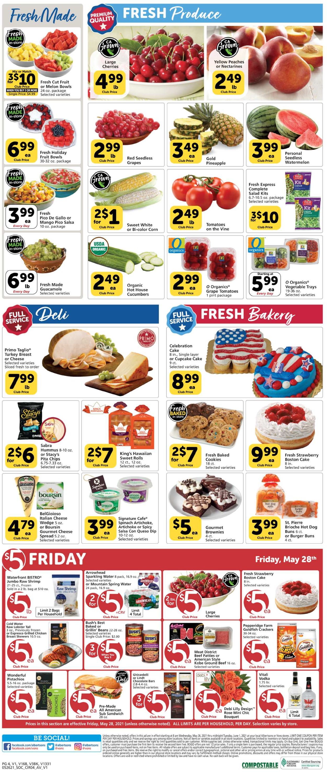 Vons Ad from 05/26/2021