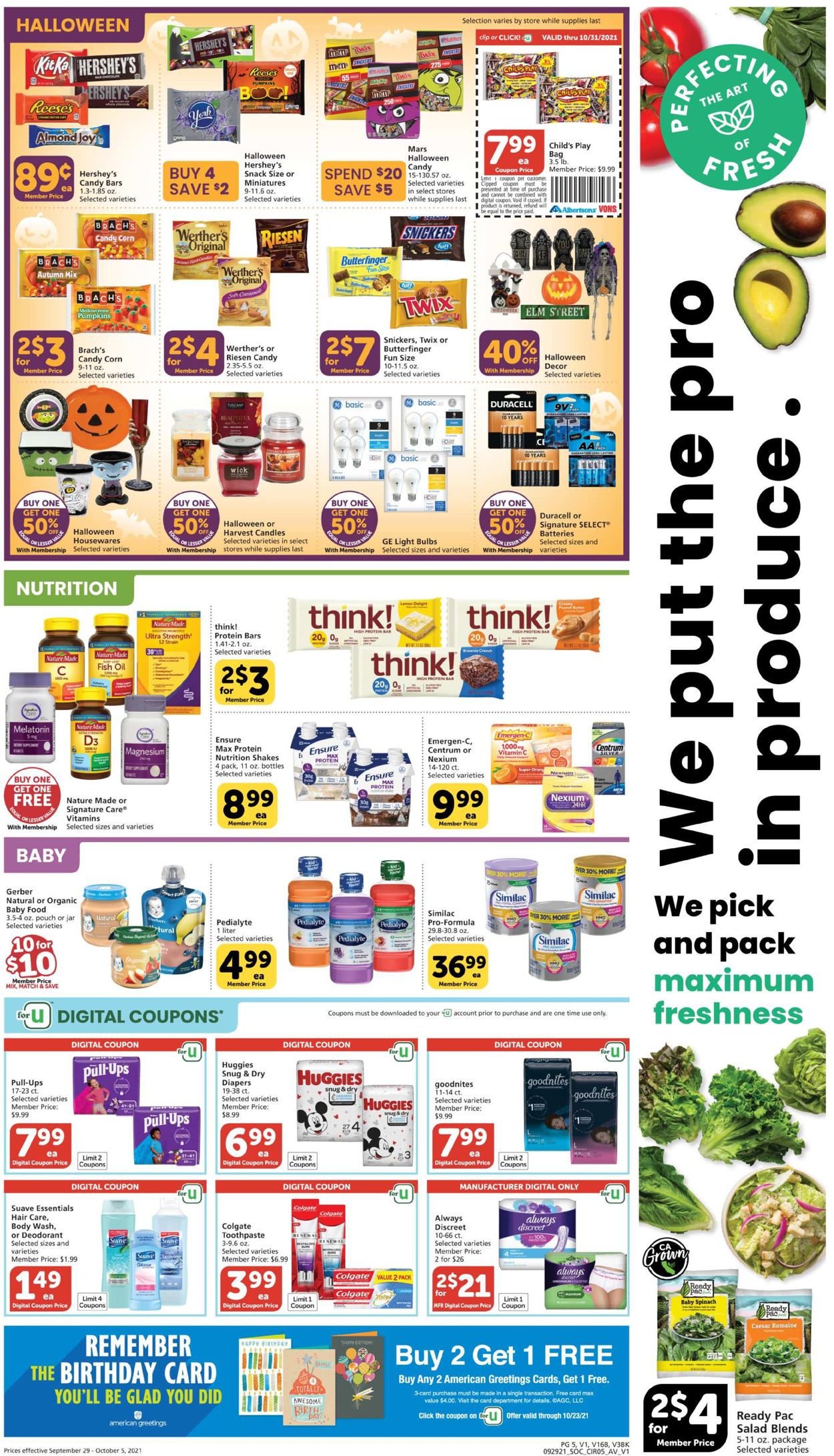 Vons Ad from 09/29/2021