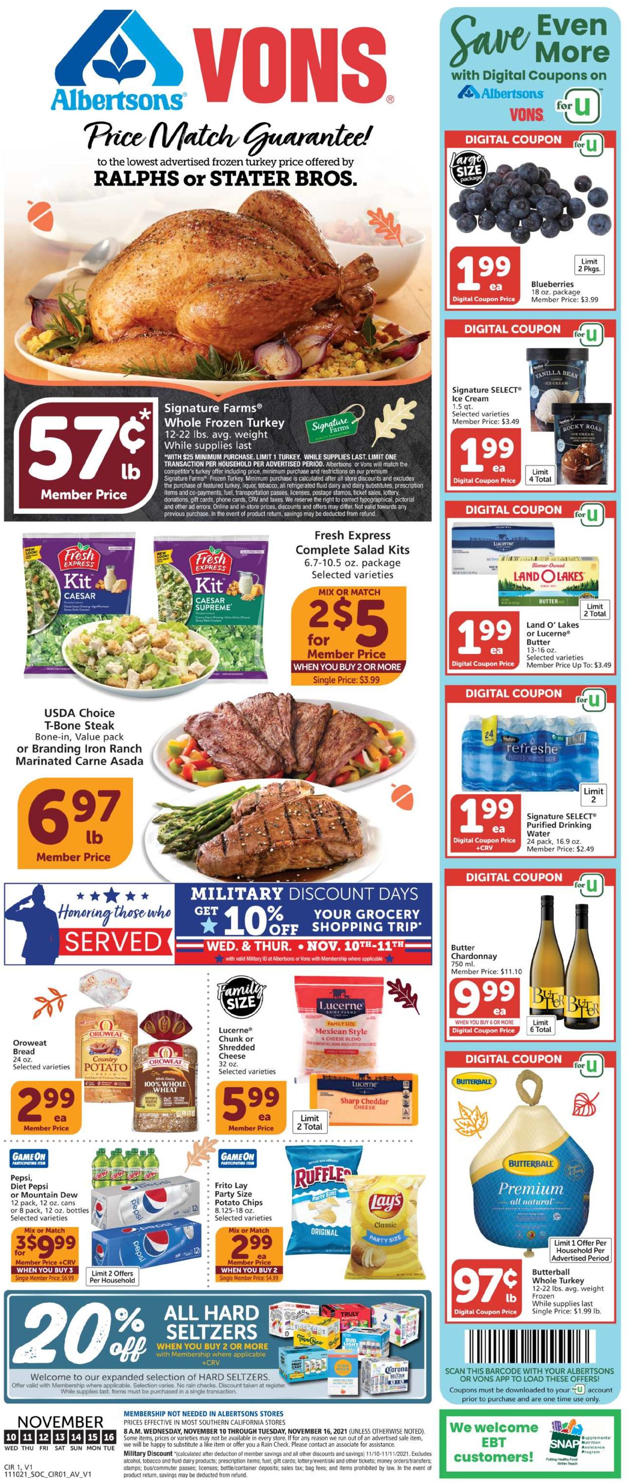 Vons Ad from 11/10/2021