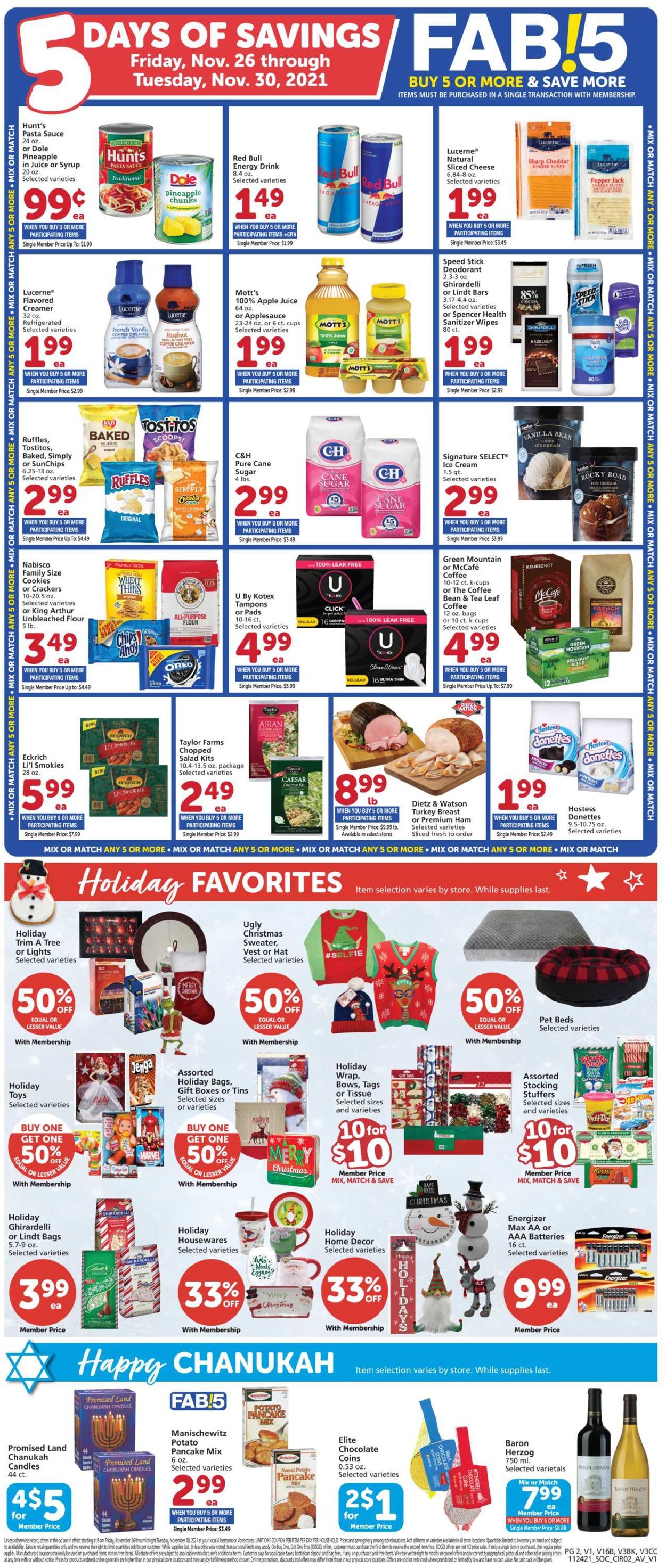 Vons Ad from 11/24/2021