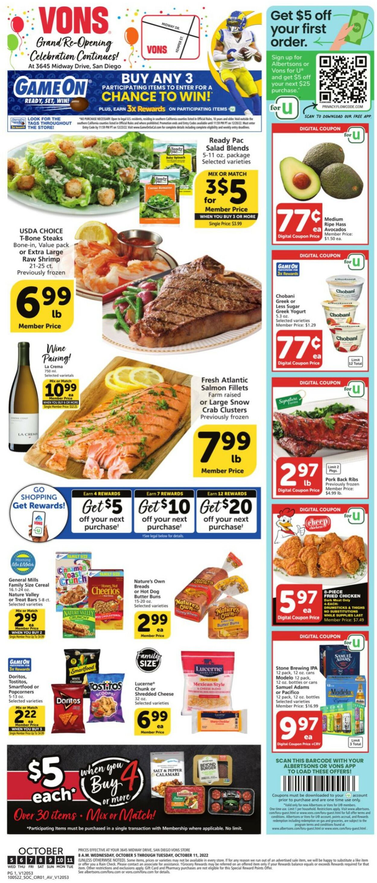 Vons Ad from 10/05/2022