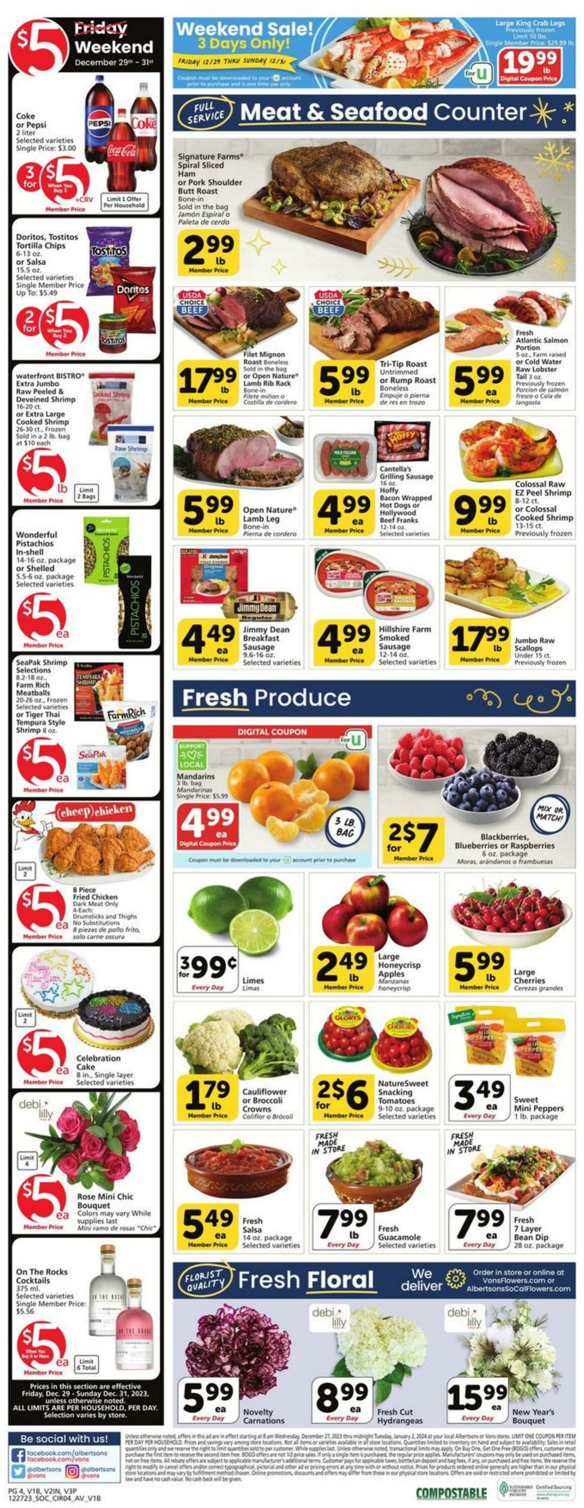 Vons Ad from 12/27/2023